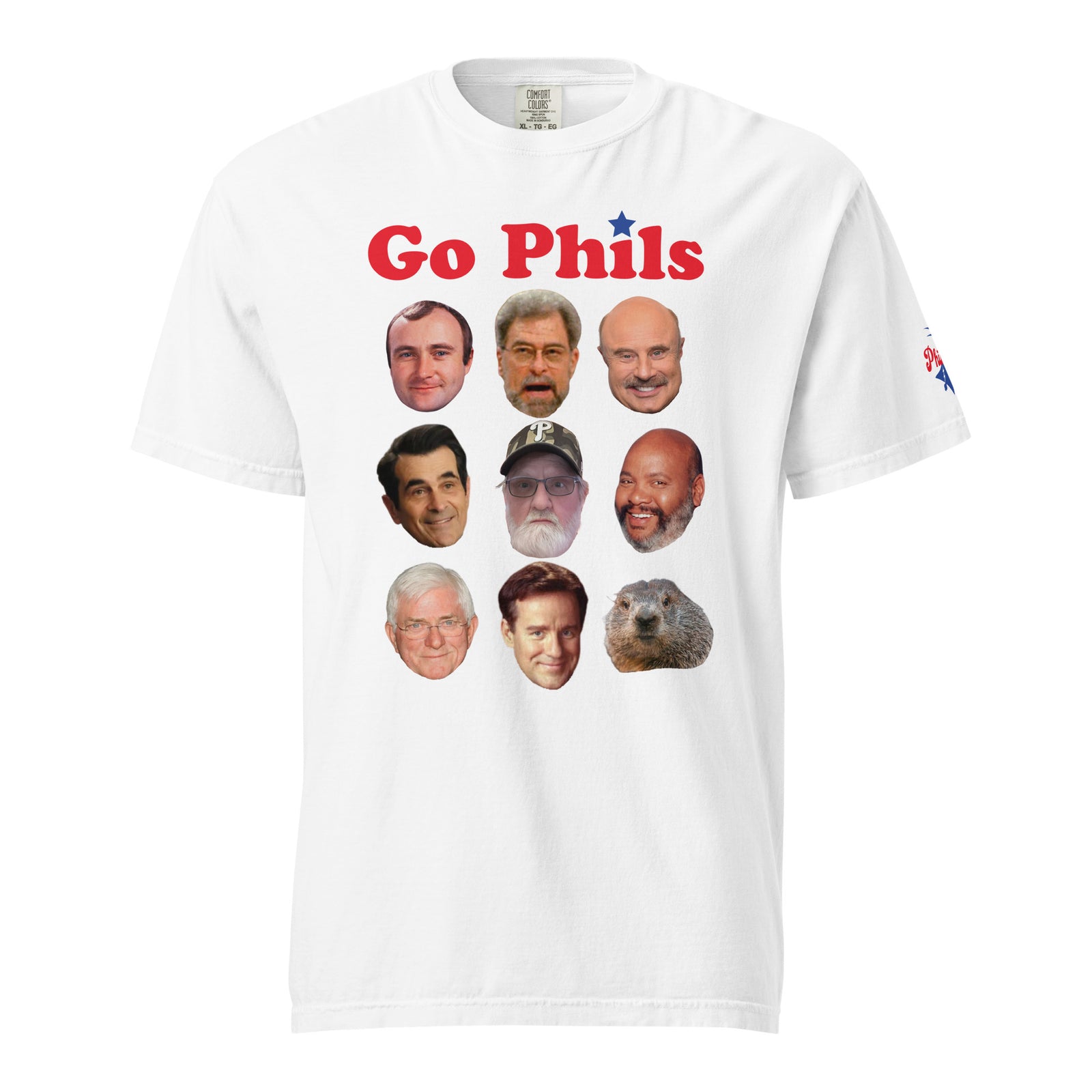 Sharon Cox Anderson GO PHILS Comfort Colors Tee by Phillygoat – Philadelphia sports apparel
