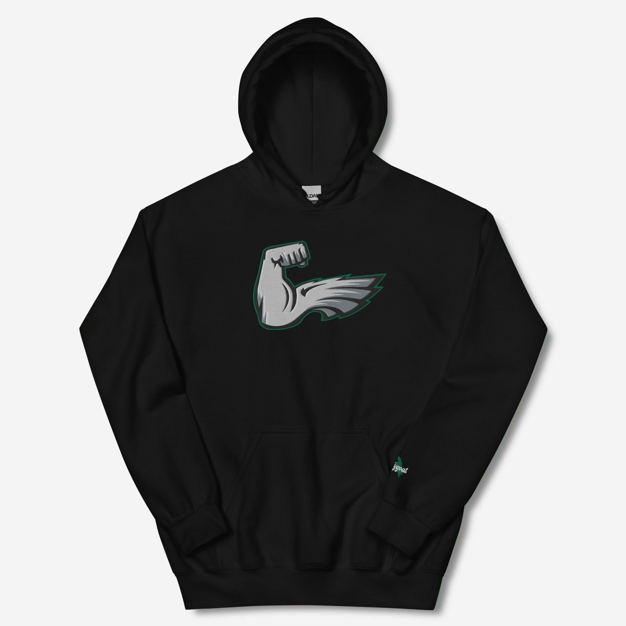 Bird Flex Premium Embroidered Hoodie | Philadelphia Football | Phillygoat Black / S