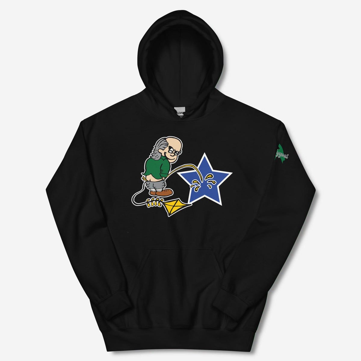 &quot;Ben Franklin Whizzing on Cowboy Star&quot; Hoodie