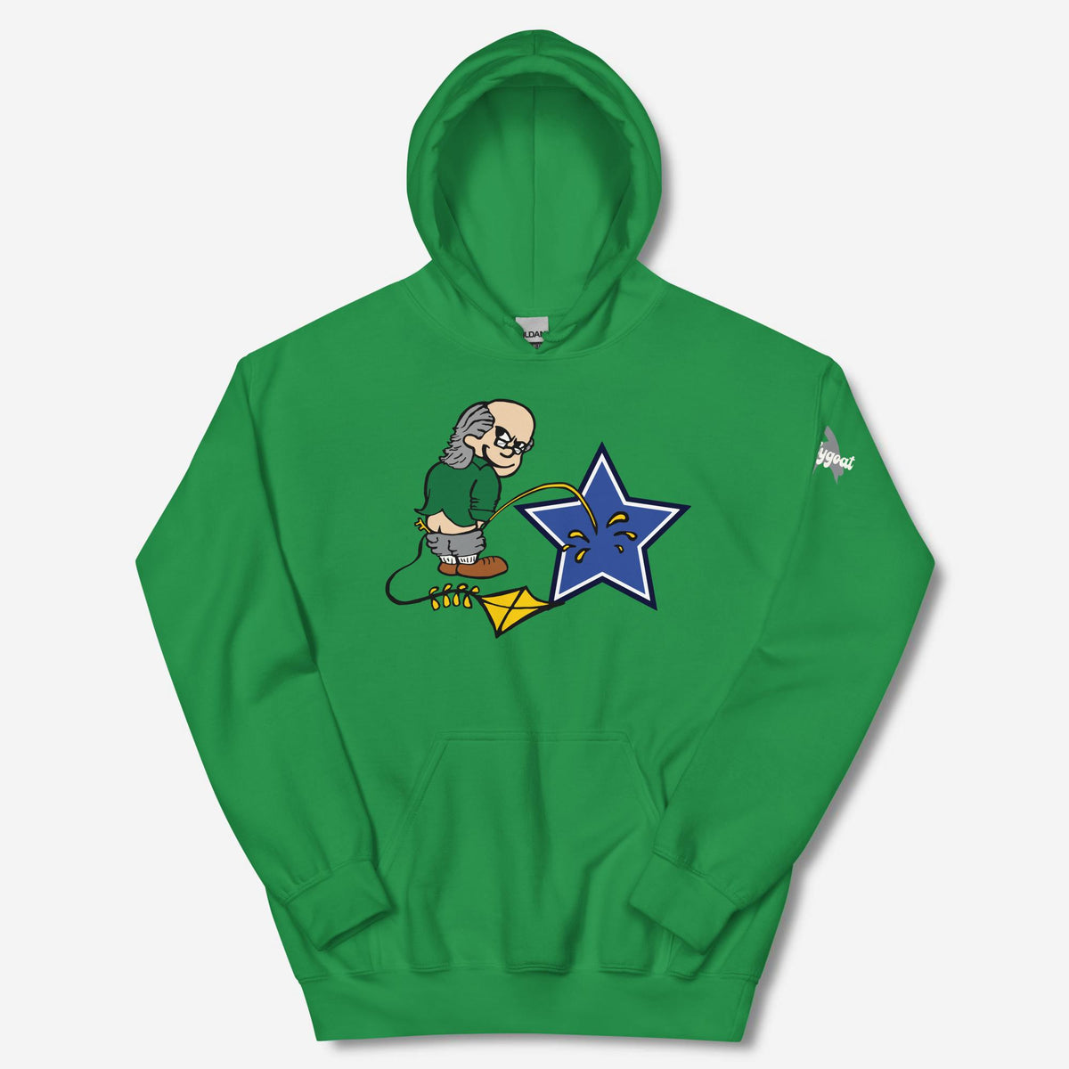 "Ben Franklin Whizzing on the Blue Star" Hoodie meta-size-chart-phillygoat-hoodie-gildan-18500-sizing-chart by Phillygoat – Philadelphia sports apparel