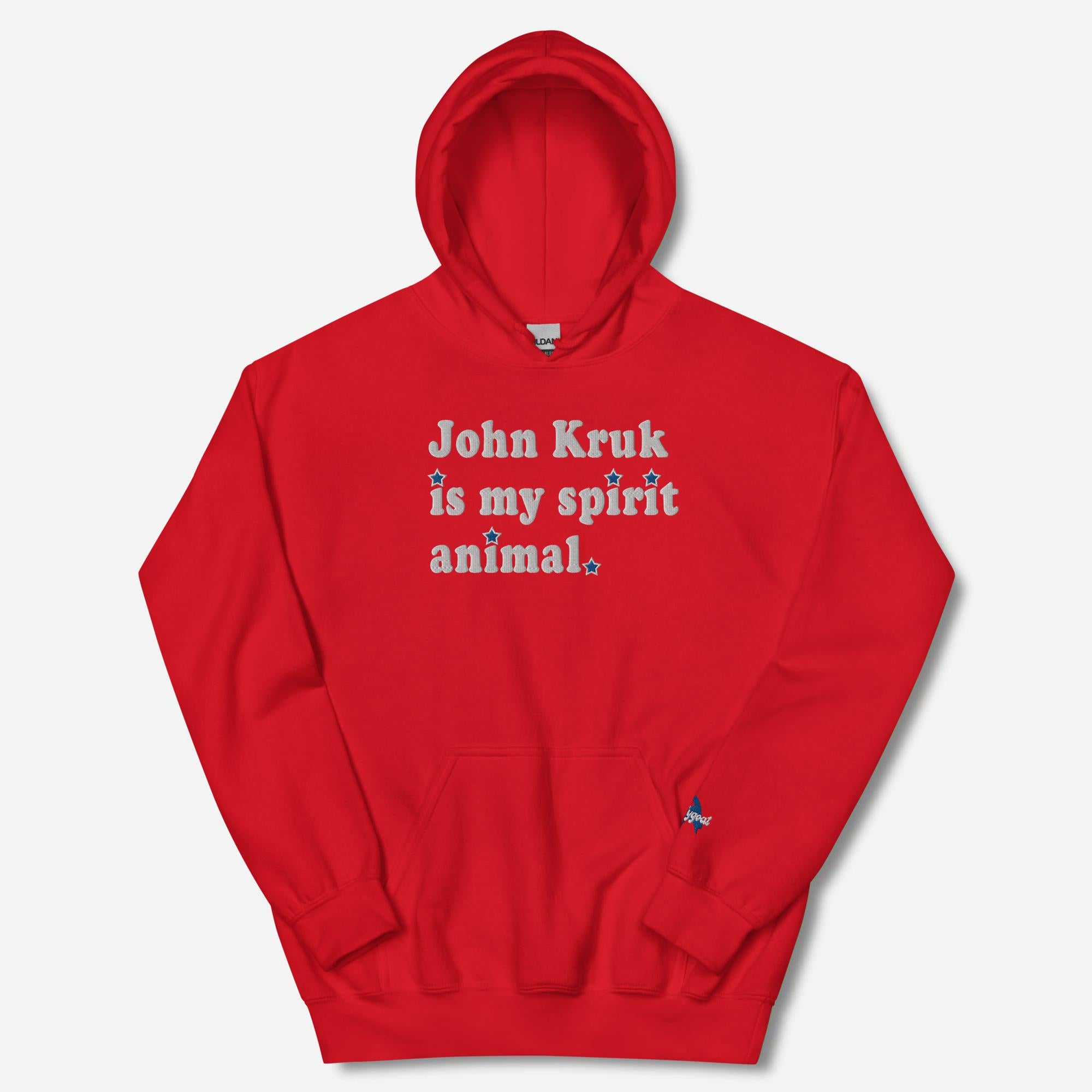 "John Kruk Is My Spirit Animal" Embroidered Hoodie