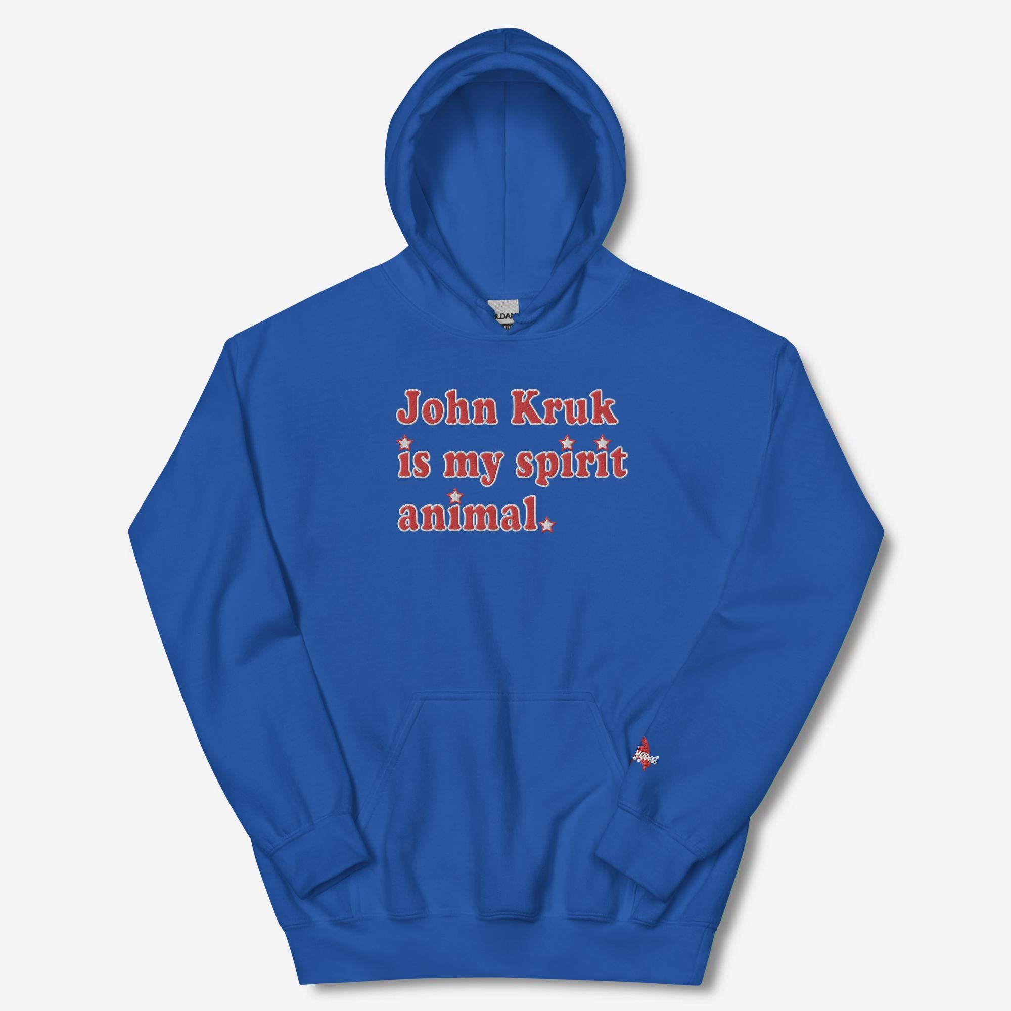 "John Kruk Is My Spirit Animal" Embroidered Hoodie