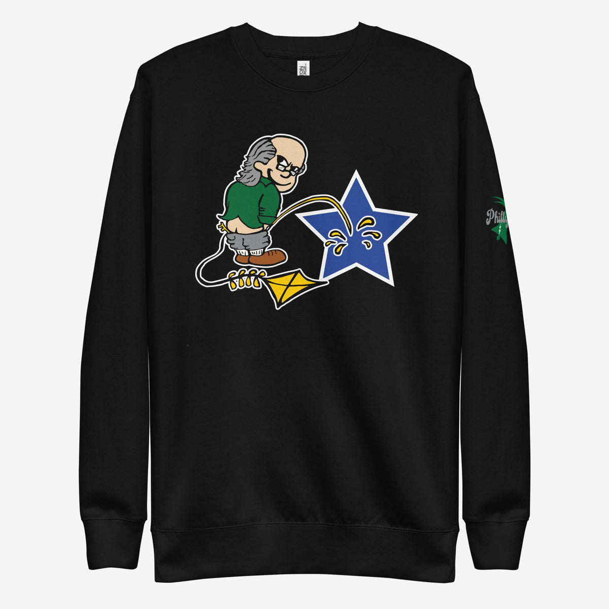 &quot;Ben Franklin Whizzing on the Blue Star&quot; Sweatshirt