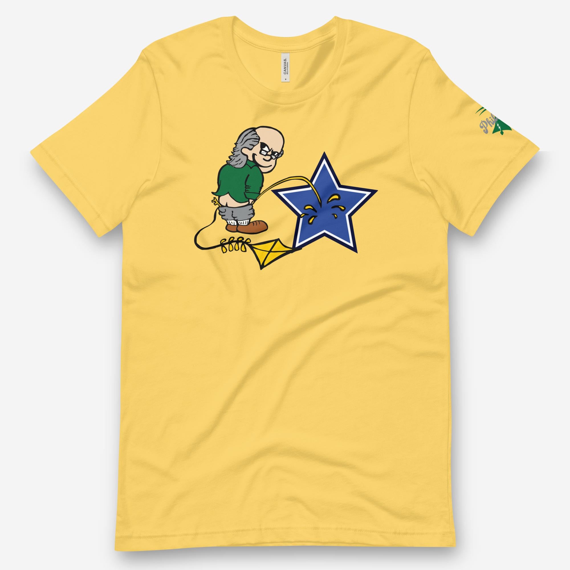 "Ben Franklin Whizzing on the Blue Star" Tee