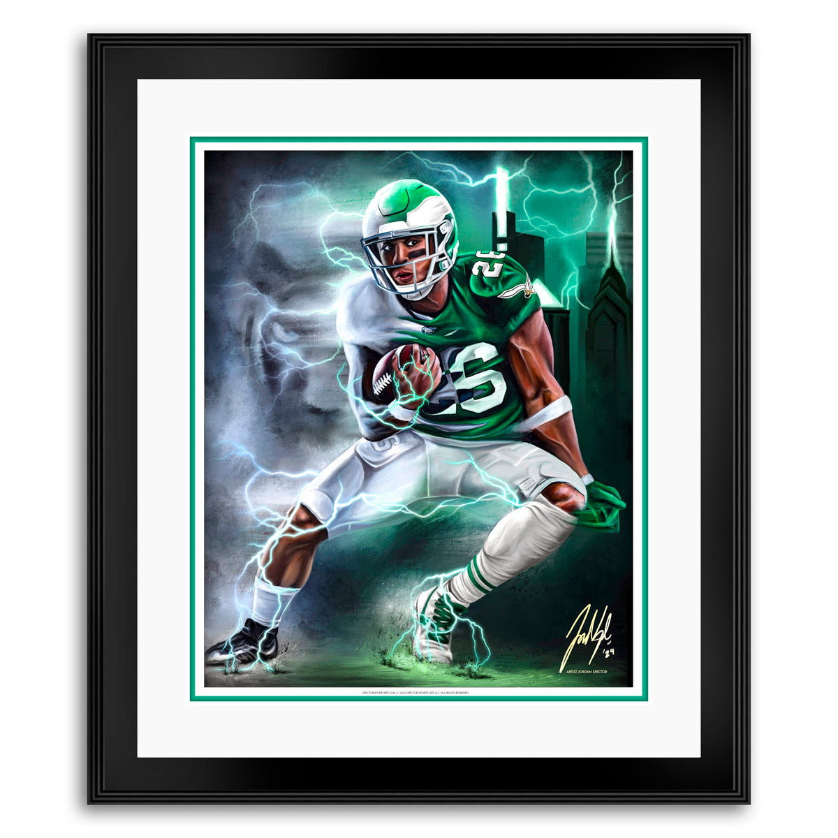 "Saquon Barkley 'BORN TO RUN'" Art Piece