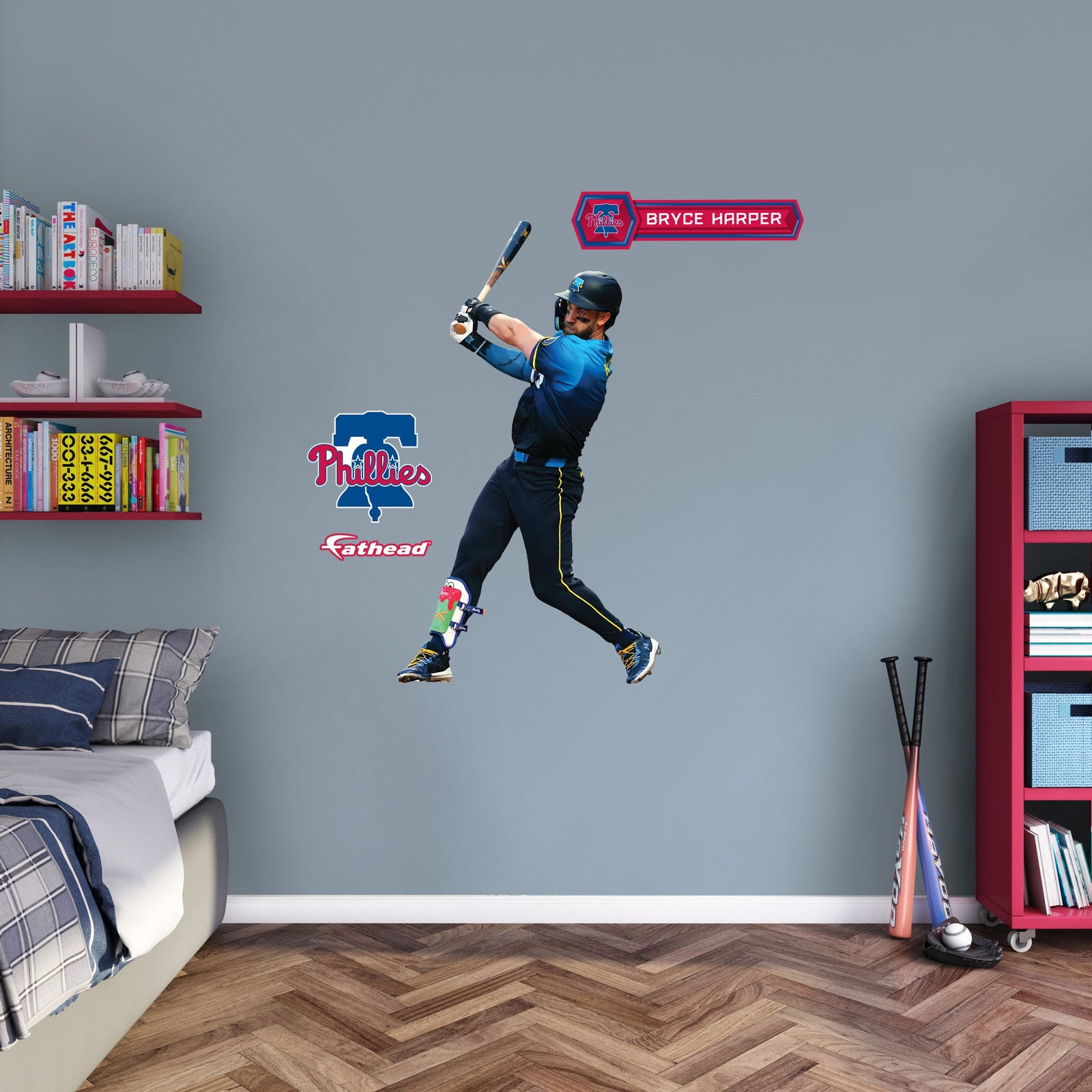 Bryce Harper City Connect - RealBig Collection - Official MLB - Philadelphia Phillies - Reusable Vinyl Wall Decals