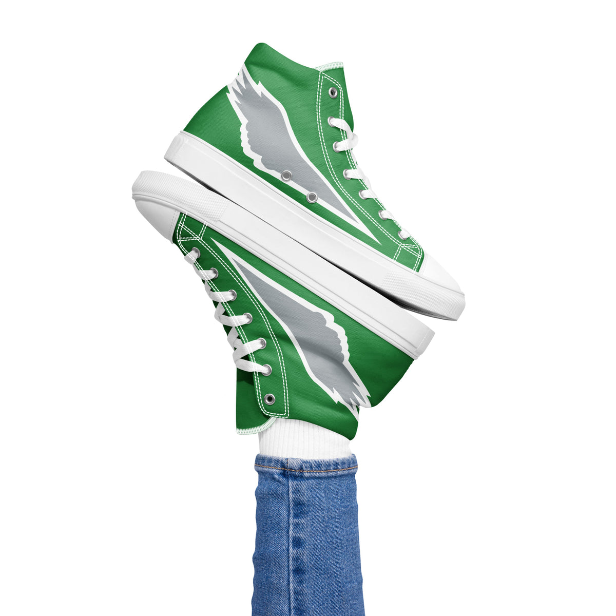 "The Bird Wings" Women’s High Top Canvas Shoes by Phillygoat – Philadelphia sports apparel