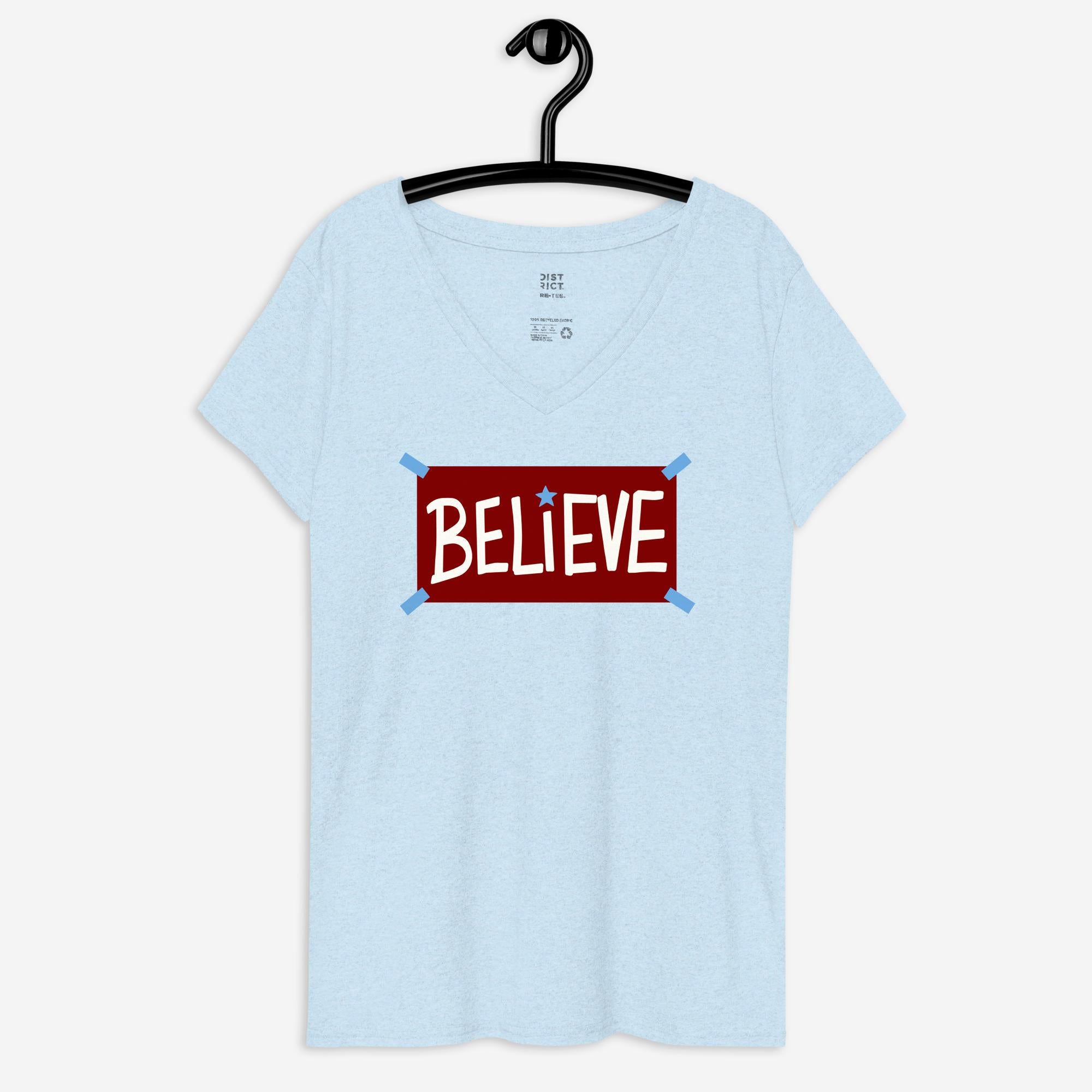 "Believe" Women's V-Neck Tee