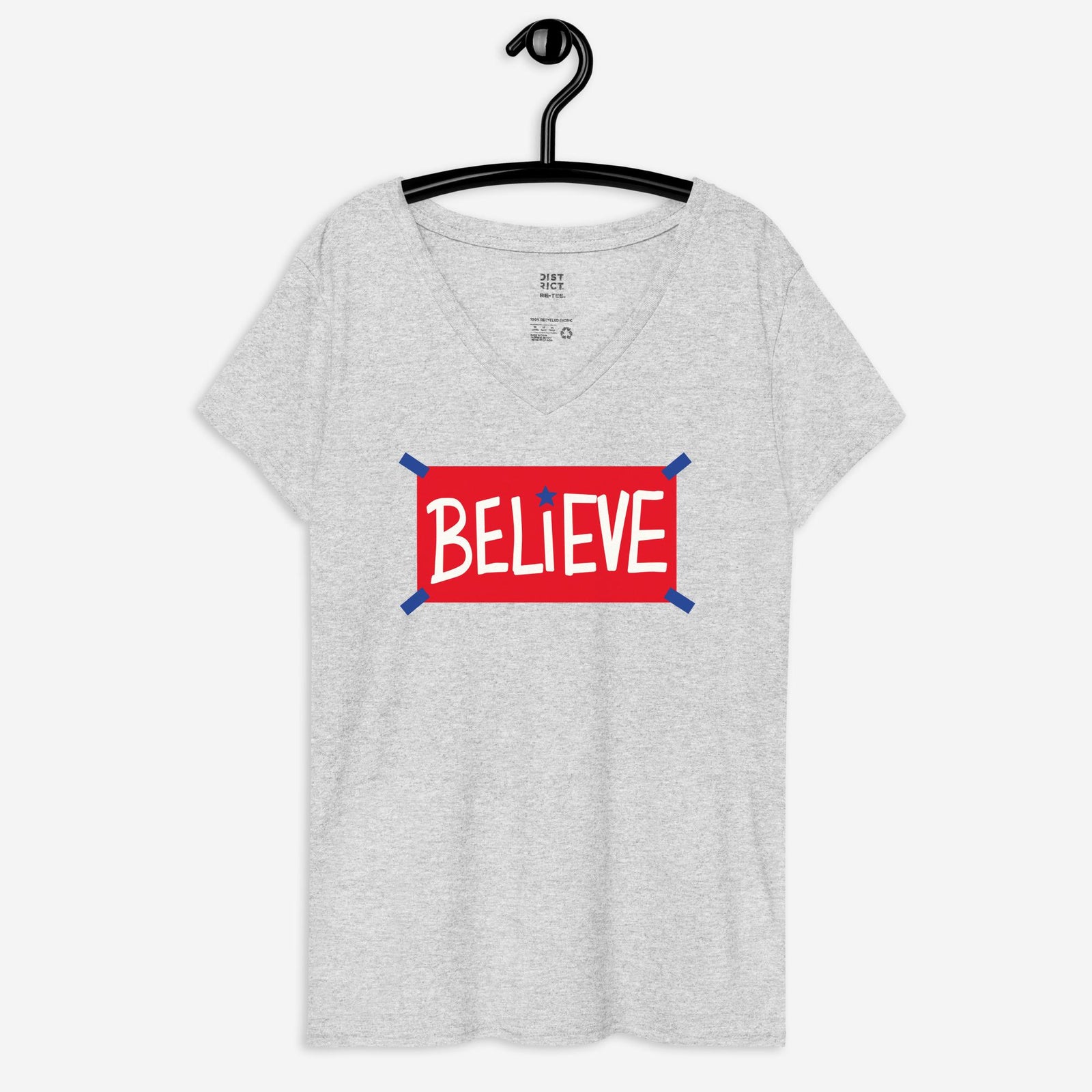 "BELIEVE" Women's V-Neck Tee