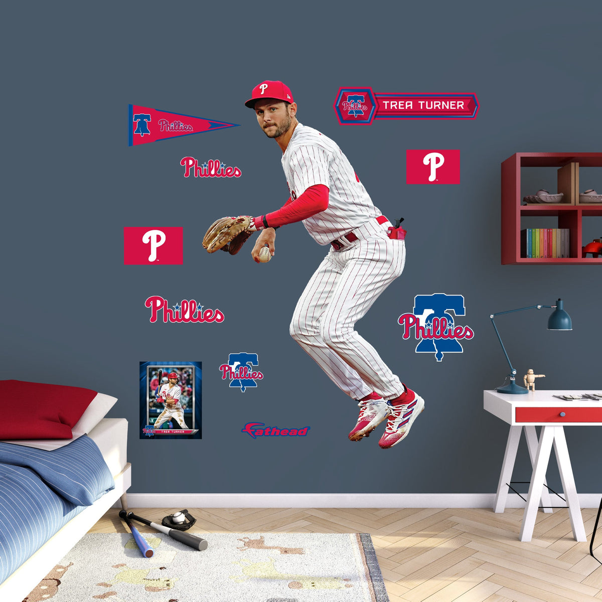 Trea Turner - RealBig Fielding Collection - Official MLB - Philadelphia Phillies - Reusable Vinyl Wall Decals