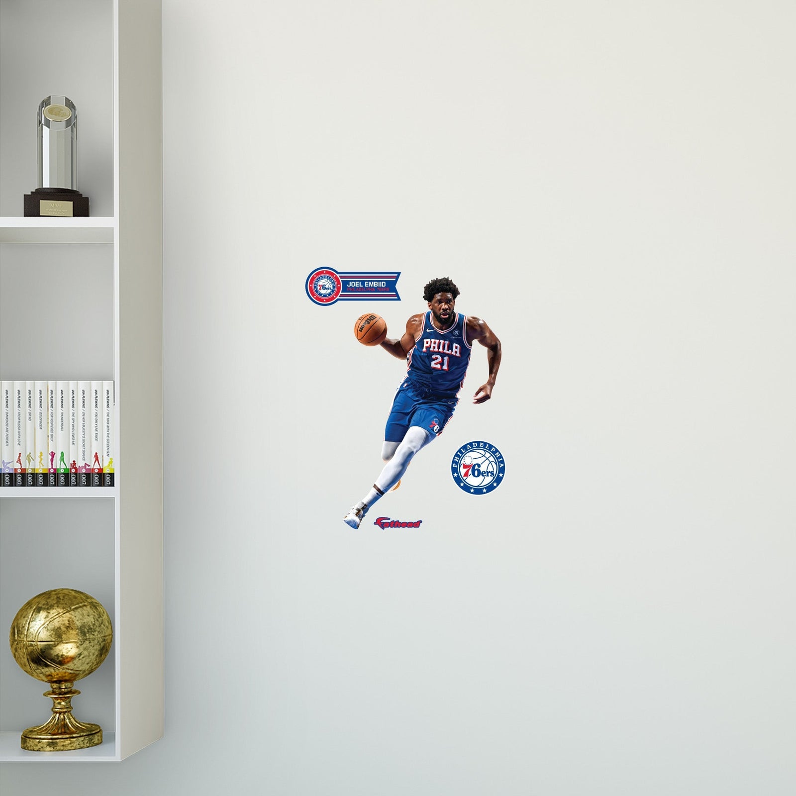 Joel Embiid - RealBig Collection - Official NBA - Philadelphia 76ers - Reusable Vinyl Wall Decals #5