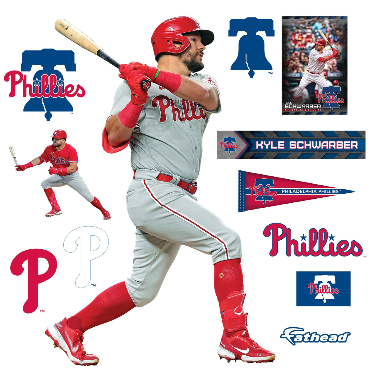 Kyle Schwarber - RealBig Collection - Official MLB - Philadelphia Phillies - Reusable Vinyl Wall Decals #1