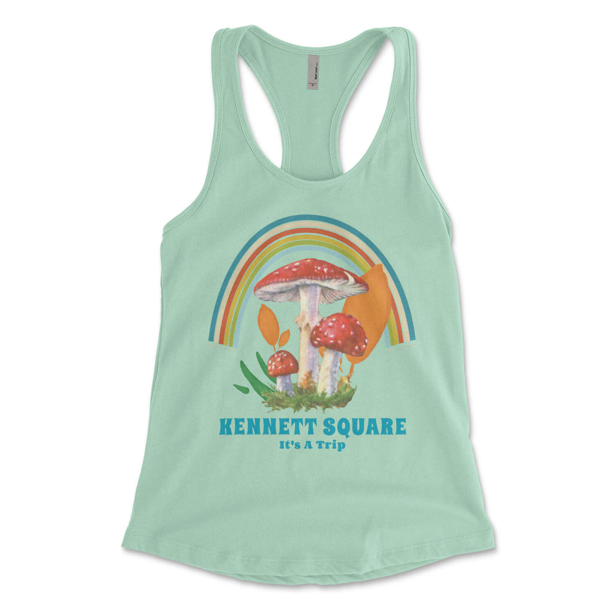 Philadelphia Kennett Square magic mushrooms tripping mint green womens racerback tank top from Phillygoat