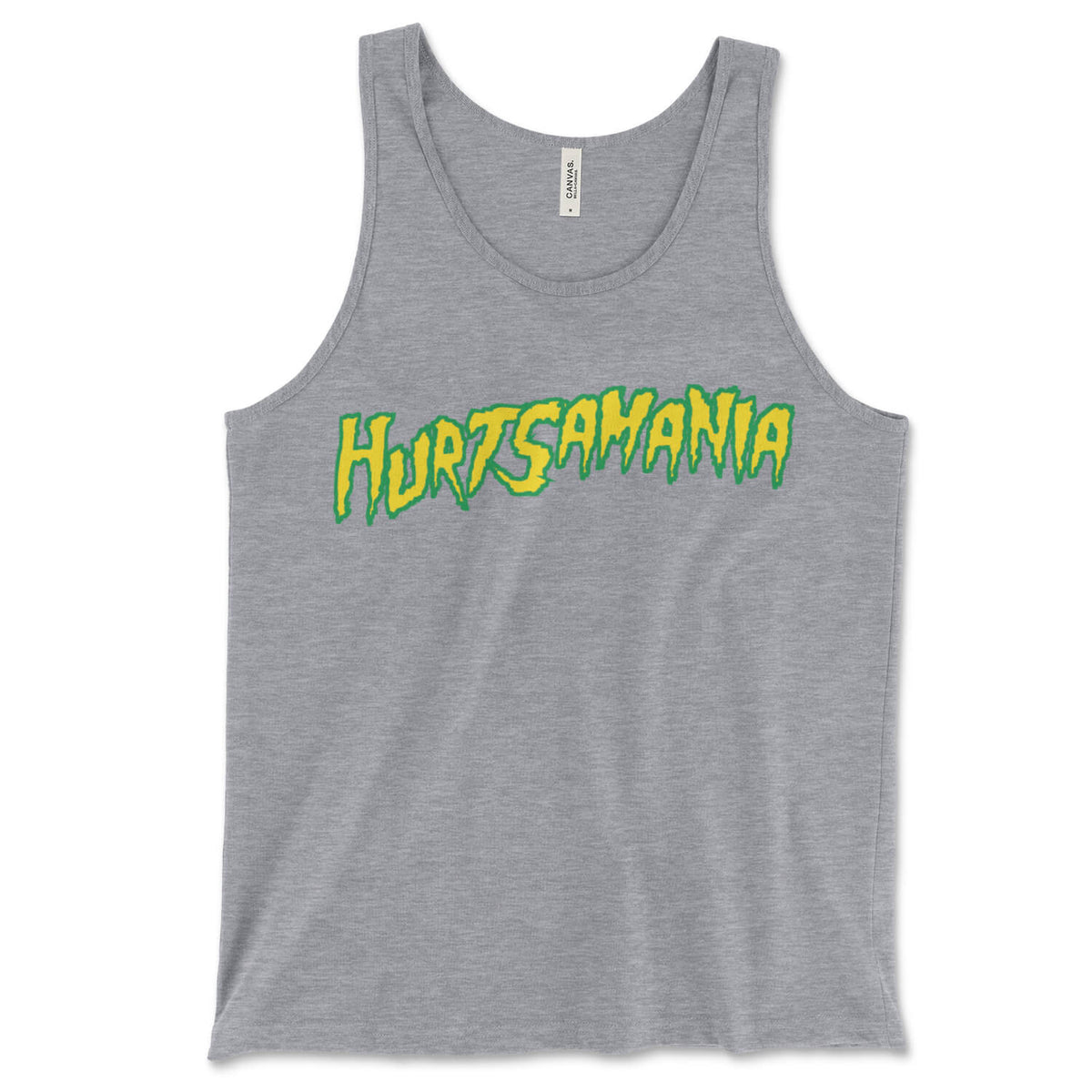 Philadelphia Eagles Jalen Hurts Hurtsamania Hulkamania athletic heather grey tank top from Phillygoat