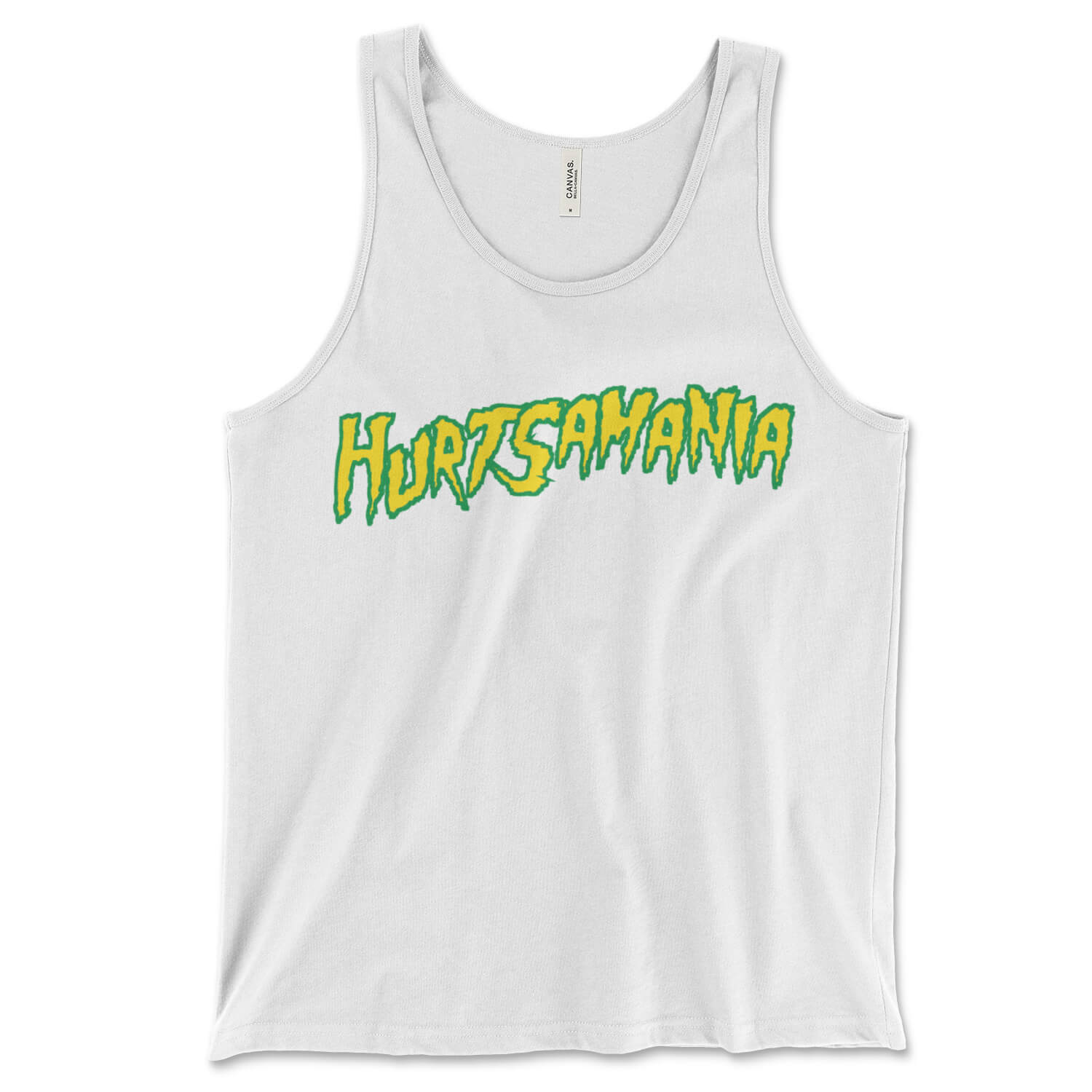 Philadelphia Eagles Jalen Hurts Hurtsamania Hulkamania white tank top from Phillygoat