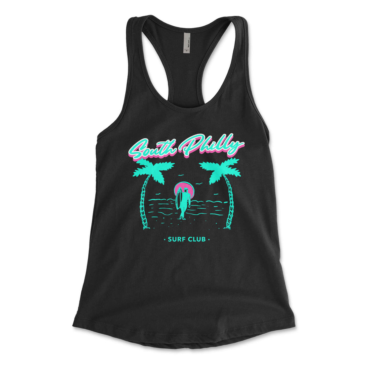 South Philly Suff Club funny womens black racerback tank top from Phillygoat