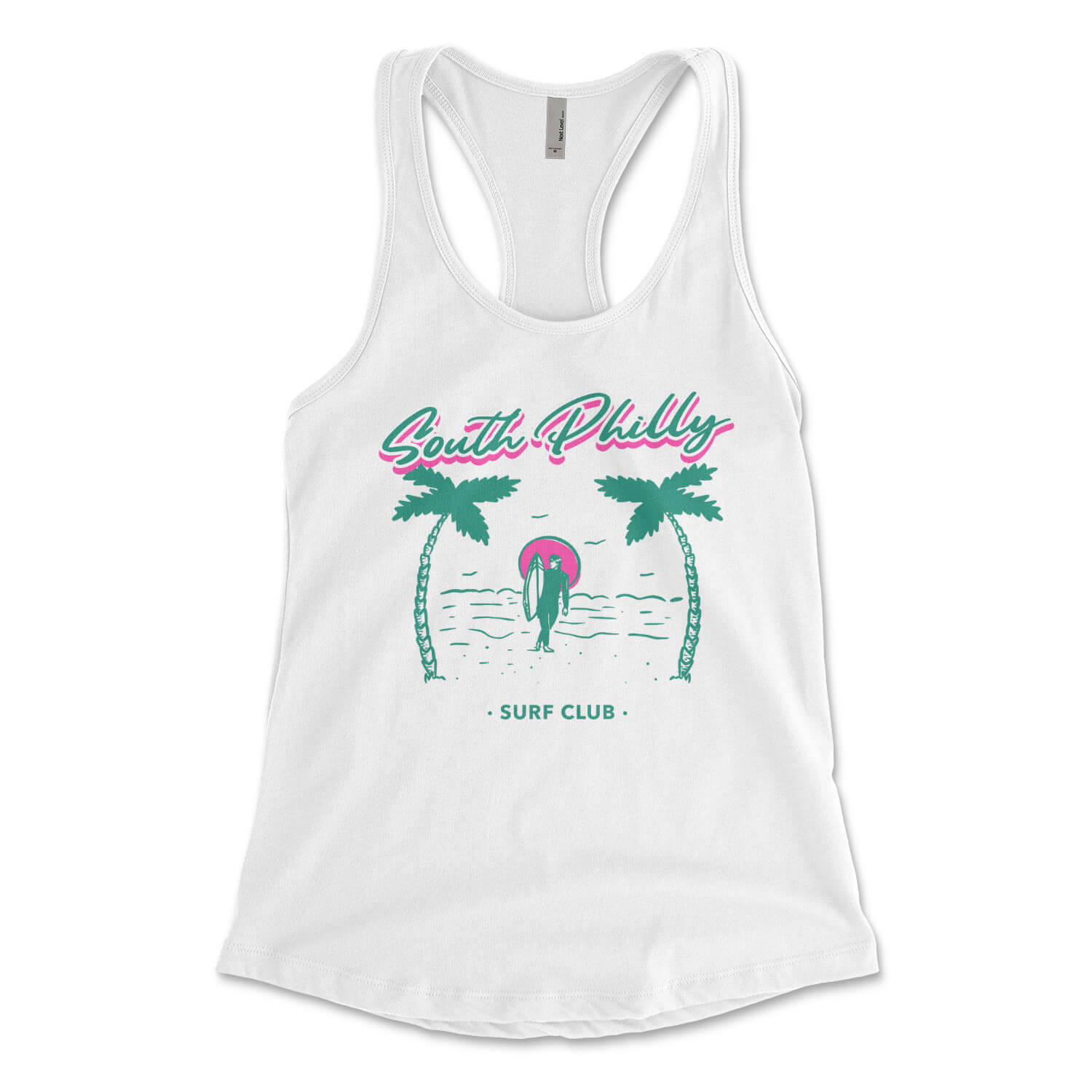 South Philly Suff Club funny womens white racerback tank top from Phillygoat