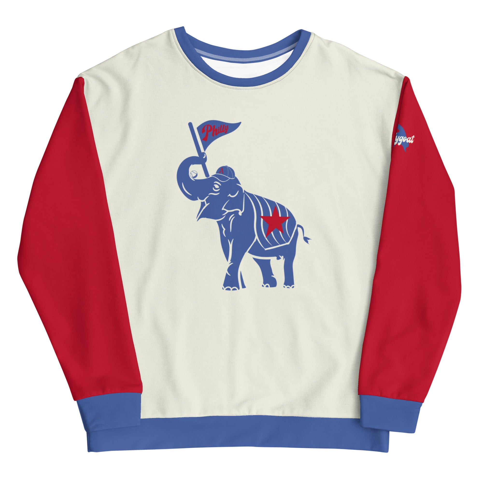 "Old School Elephant Philadelphia Baseball" All-Over Sweatshirt