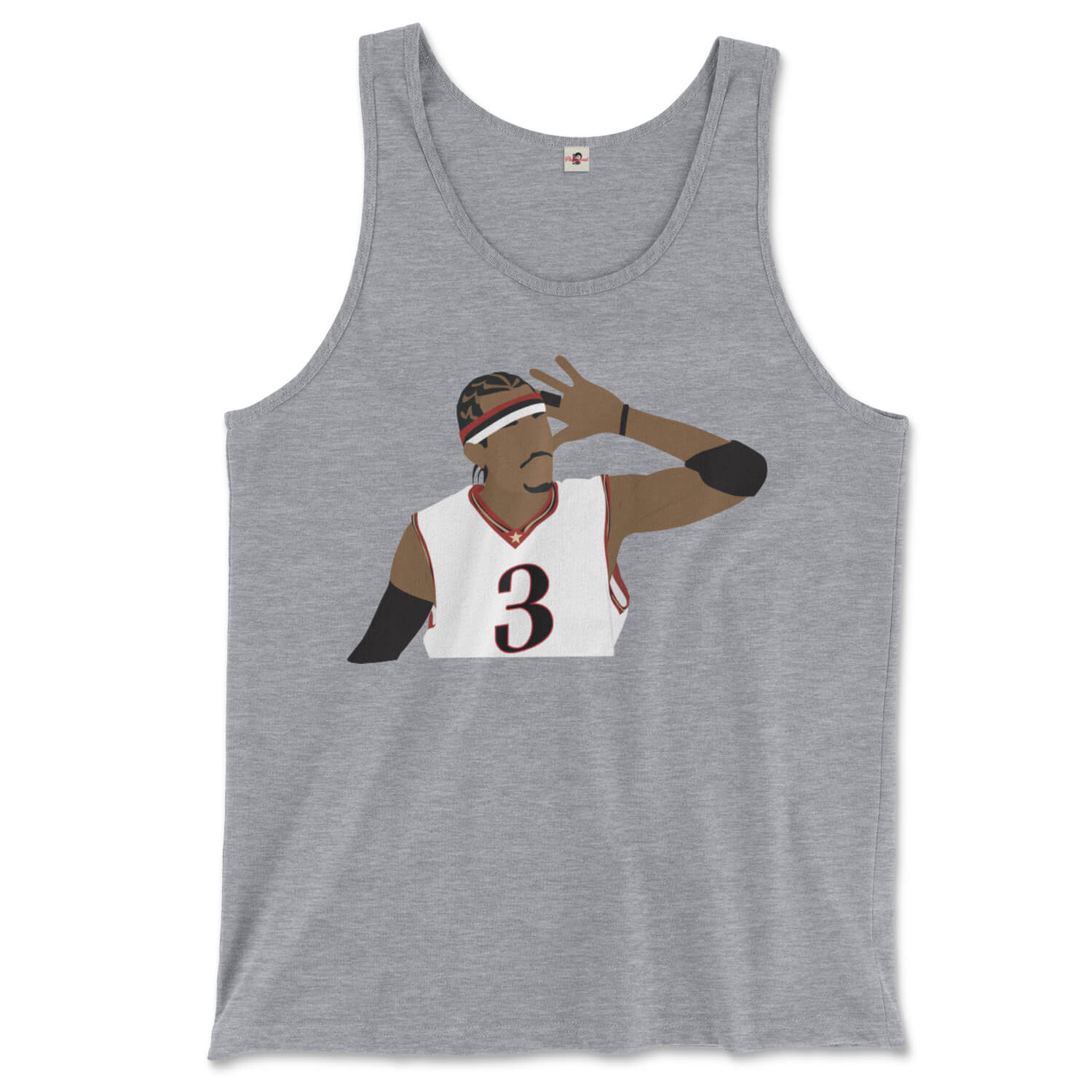 Philadelphia 76ers Allen Iverson the Answer on a heather grey Sixers tank top from Phillygoat
