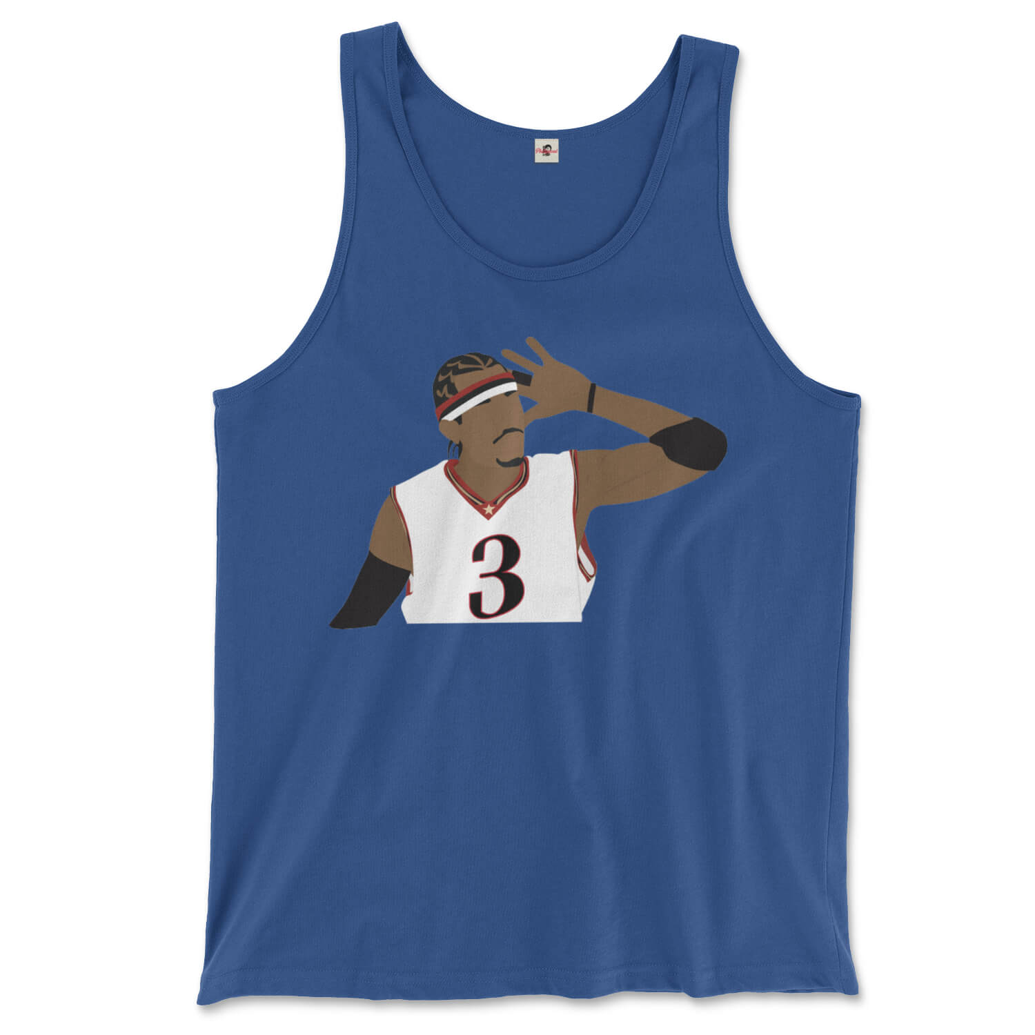 Philadelphia 76ers Allen Iverson the Answer on a royal blue Sixers tank top from Phillygoat