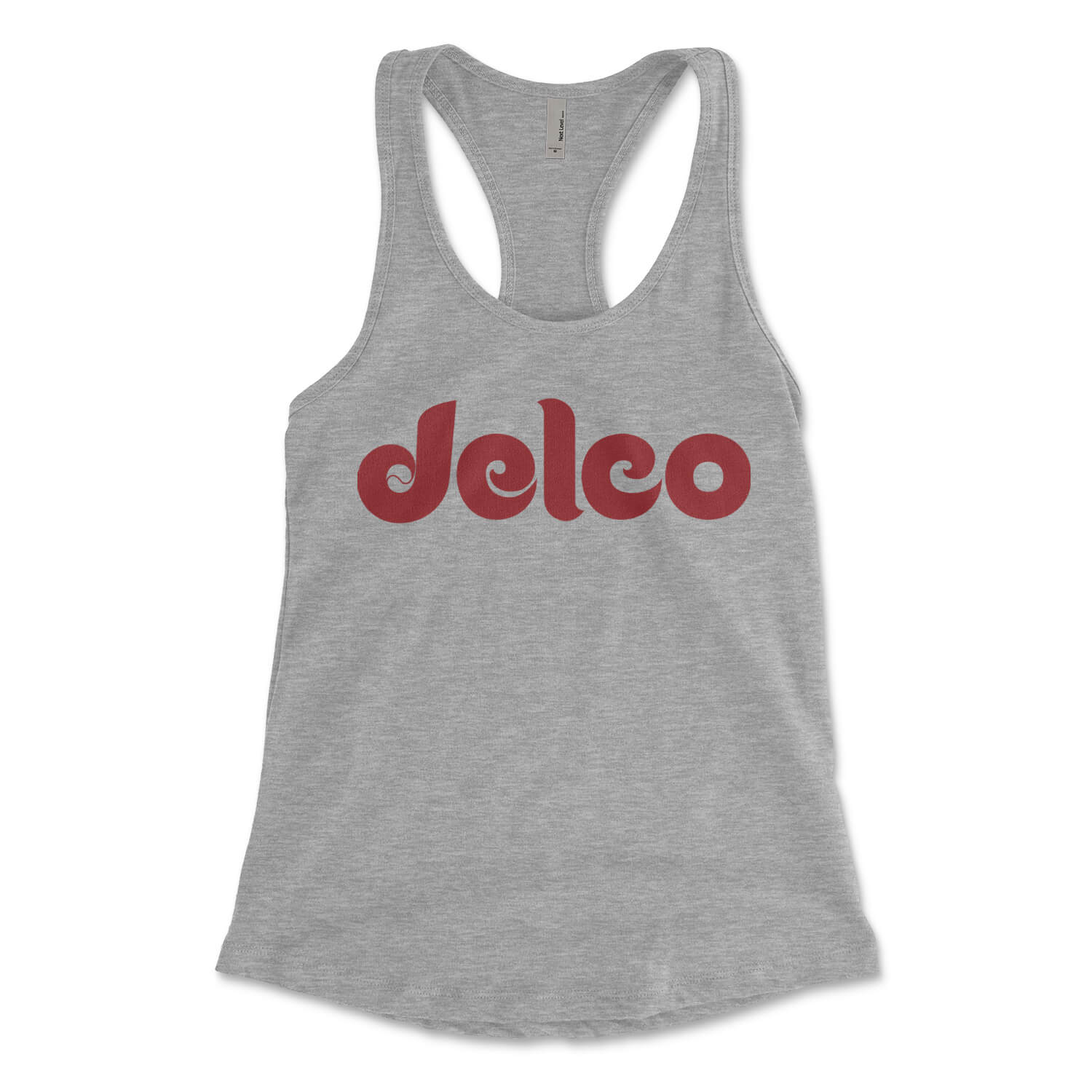 Delco heather grey womens racerback tank top from Phillygoat