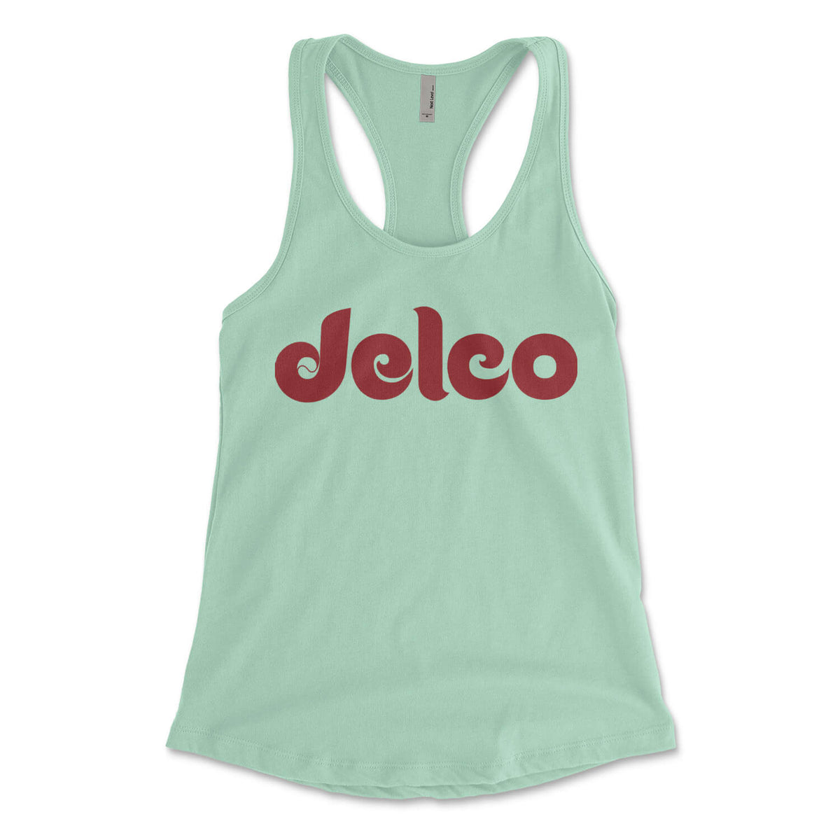 Delco mint green womens racerback tank top from Phillygoat