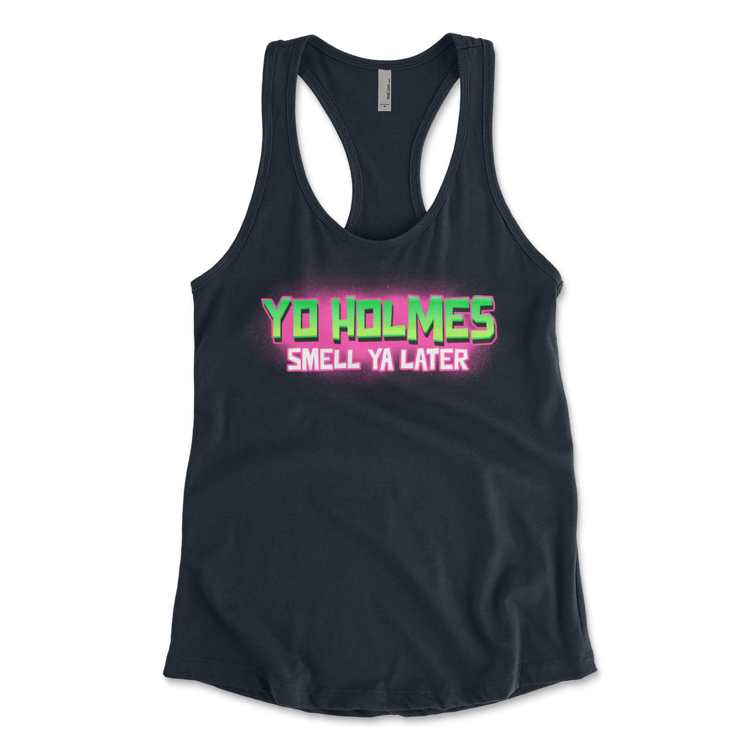 Fresh Prince of Bel-Air Yo Holmes smell ya later navy blue womens racerback tank top from Phillygoat