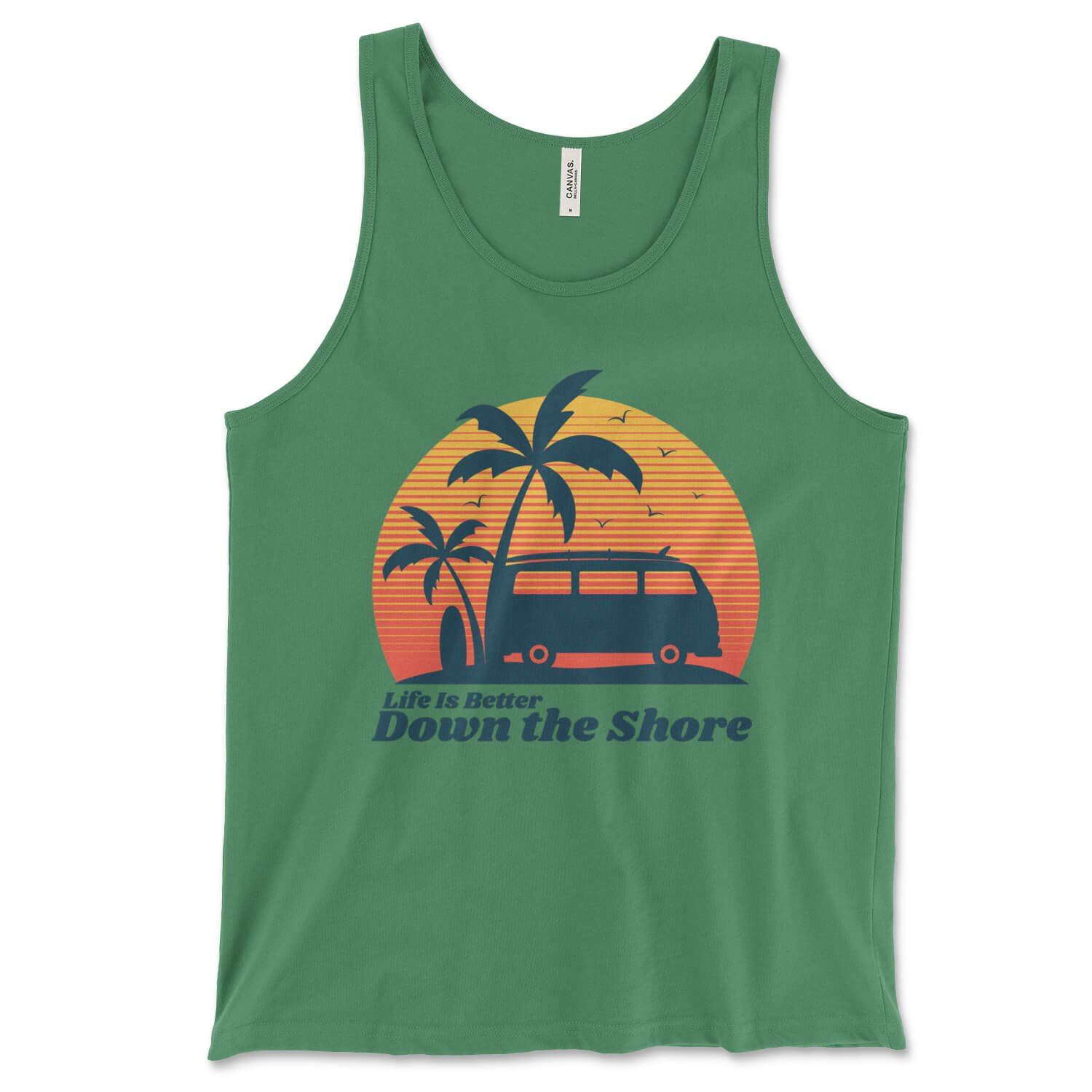 Life is better down the jersey shore kelly green tank top from Phillygoat