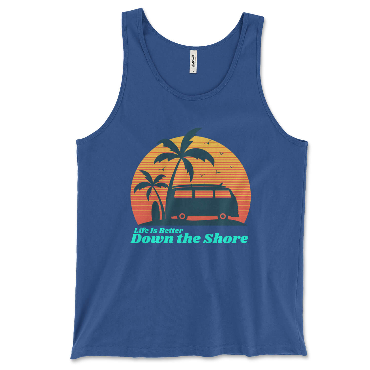 Life is better down the jersey shore royal blue tank top from Phillygoat