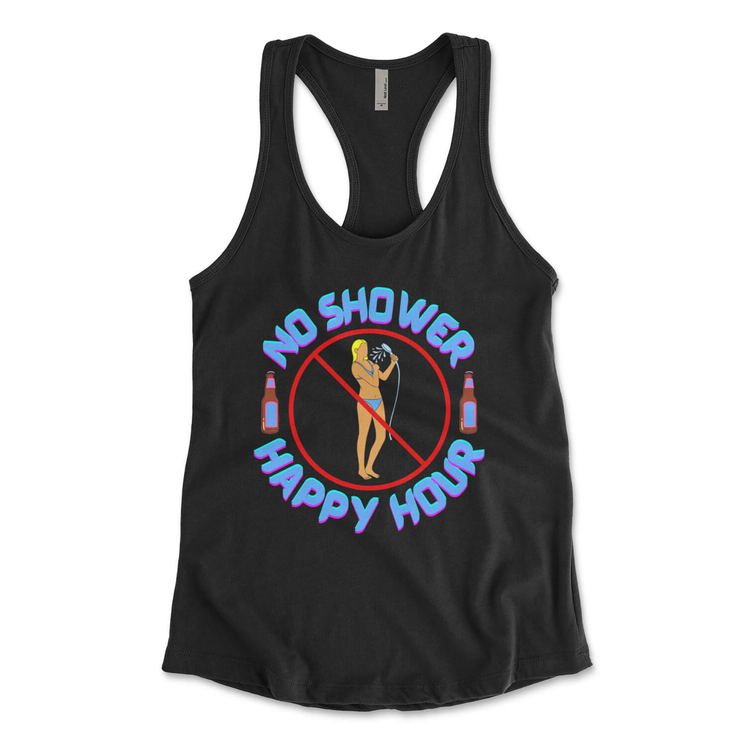 No shower happy hour sea isle city new jersey black womens tank top Phillygoat