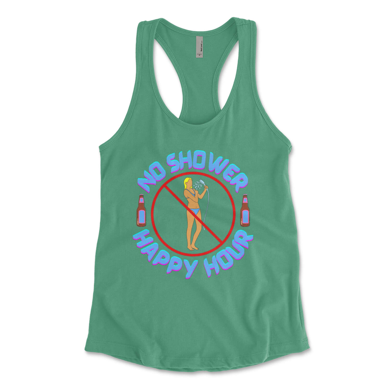 No shower happy hour sea isle city new jersey green womens tank top Phillygoat