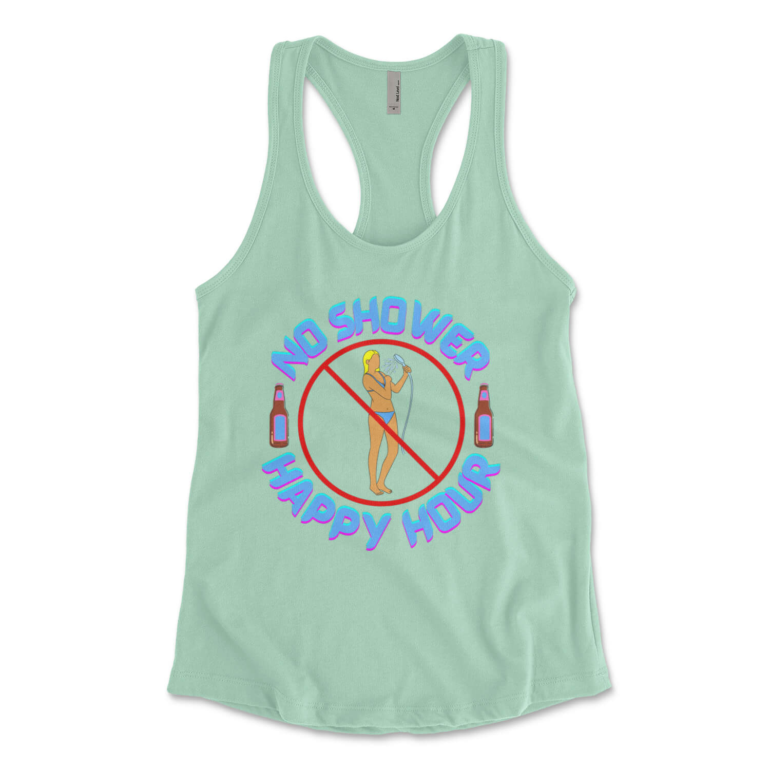 No shower happy hour sea isle city new jersey mint womens tank top Phillygoat
