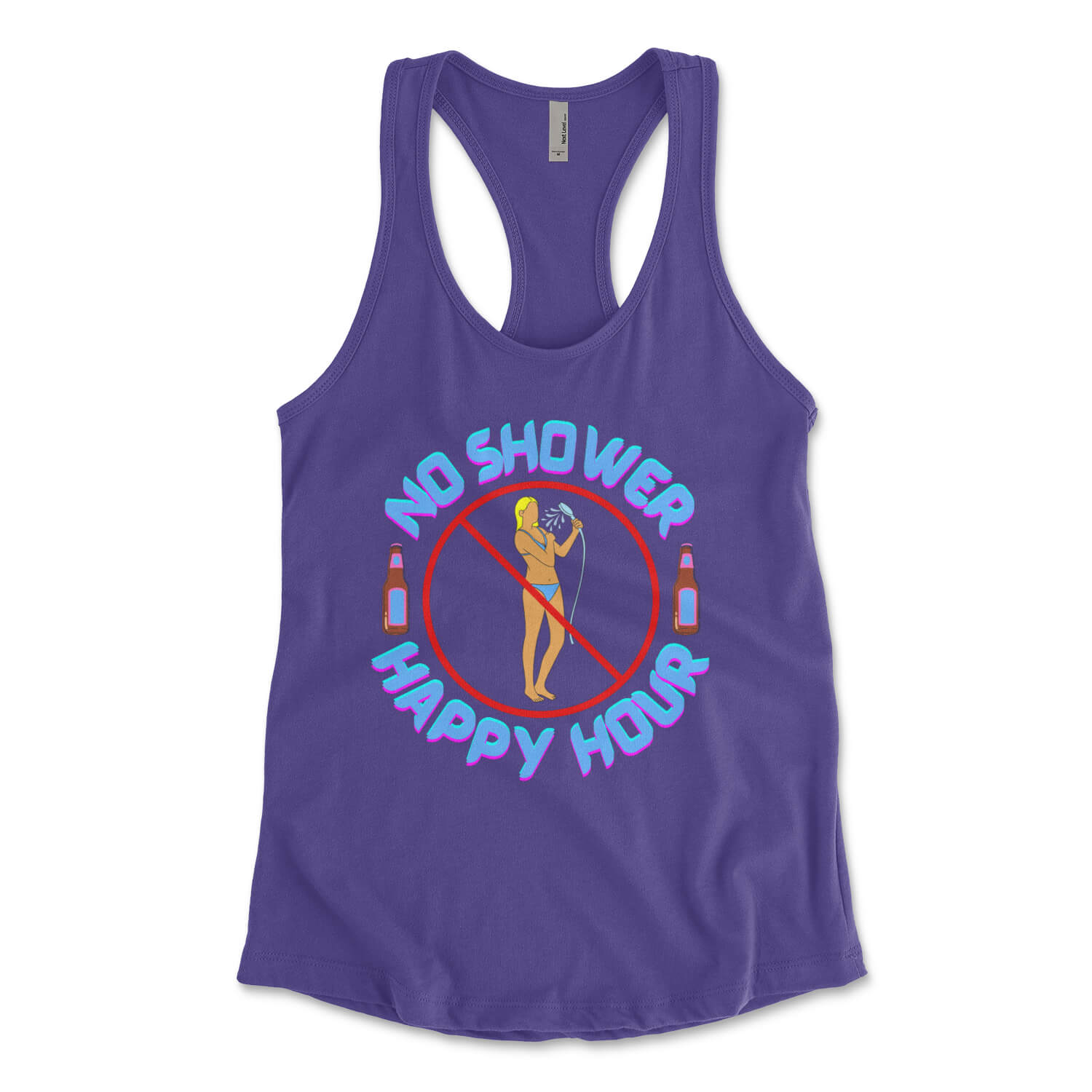 No shower happy hour sea isle city new jersey purple womens tank top Phillygoat