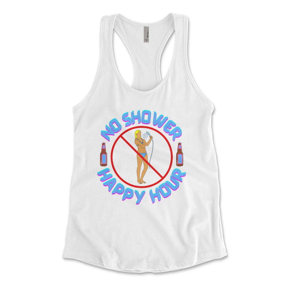 No shower happy hour sea isle city new jersey white womens tank top Phillygoat