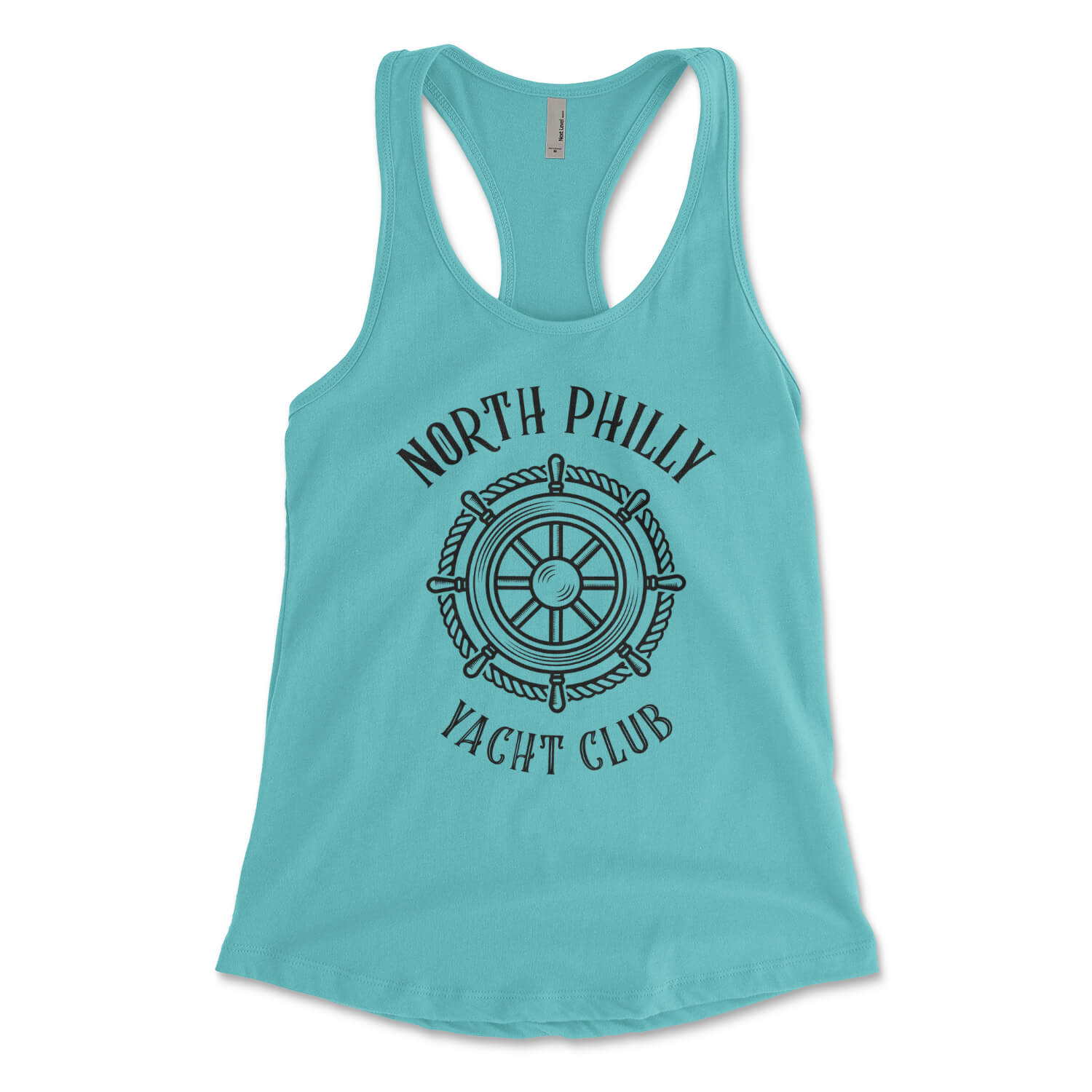North Philly Yacht Club tahiti blue womens racerback tank top from Phillygoat