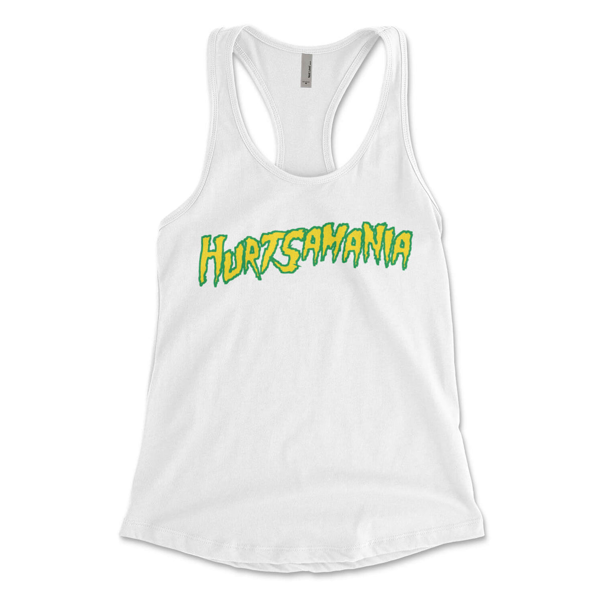 Philadelphia Eagles Jalen Hurts Hurtsamania white womens racerback tank top from Phillygoat