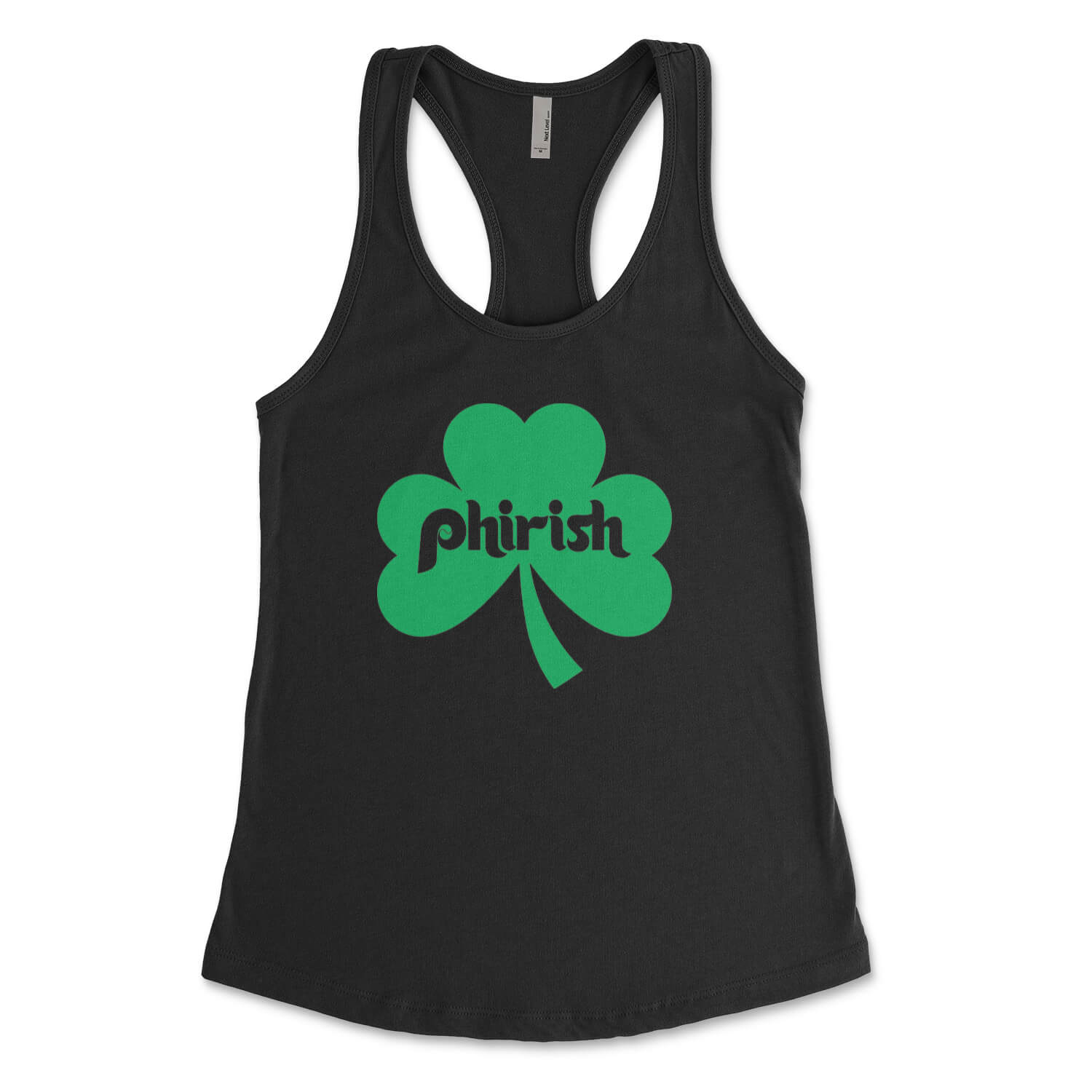 Philadelphia Irish Phirish shamrock st. paddy's day black womens tank top from Phillygoat