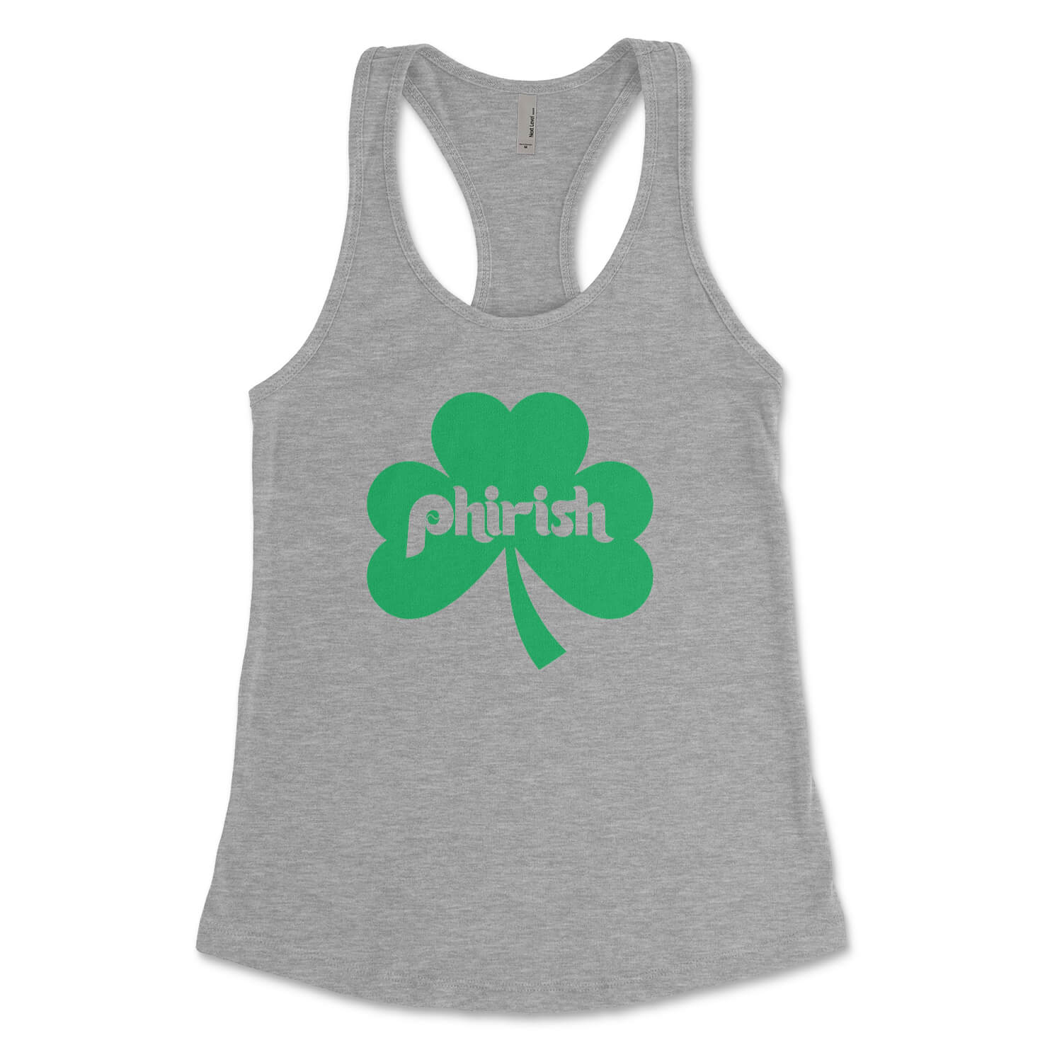 Philadelphia Irish Phirish shamrock st. paddy's day heather grey womens tank top from Phillygoat