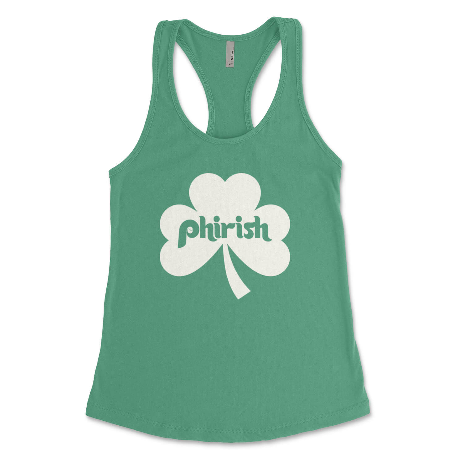 Philadelphia Irish Phirish shamrock st. paddy's day kelly green womens tank top from Phillygoat
