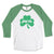 Philadelphia Irish Phirish shamrock St. Paddy's Day green and white raglan tee shirt from Phillygoat