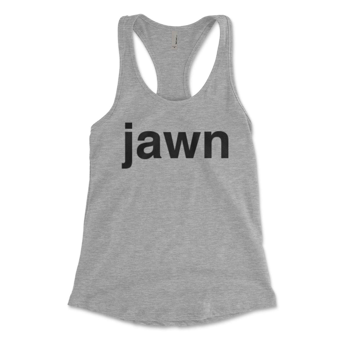 Philadelphia jawn heather grey womens racerback tank top from Phillygoat