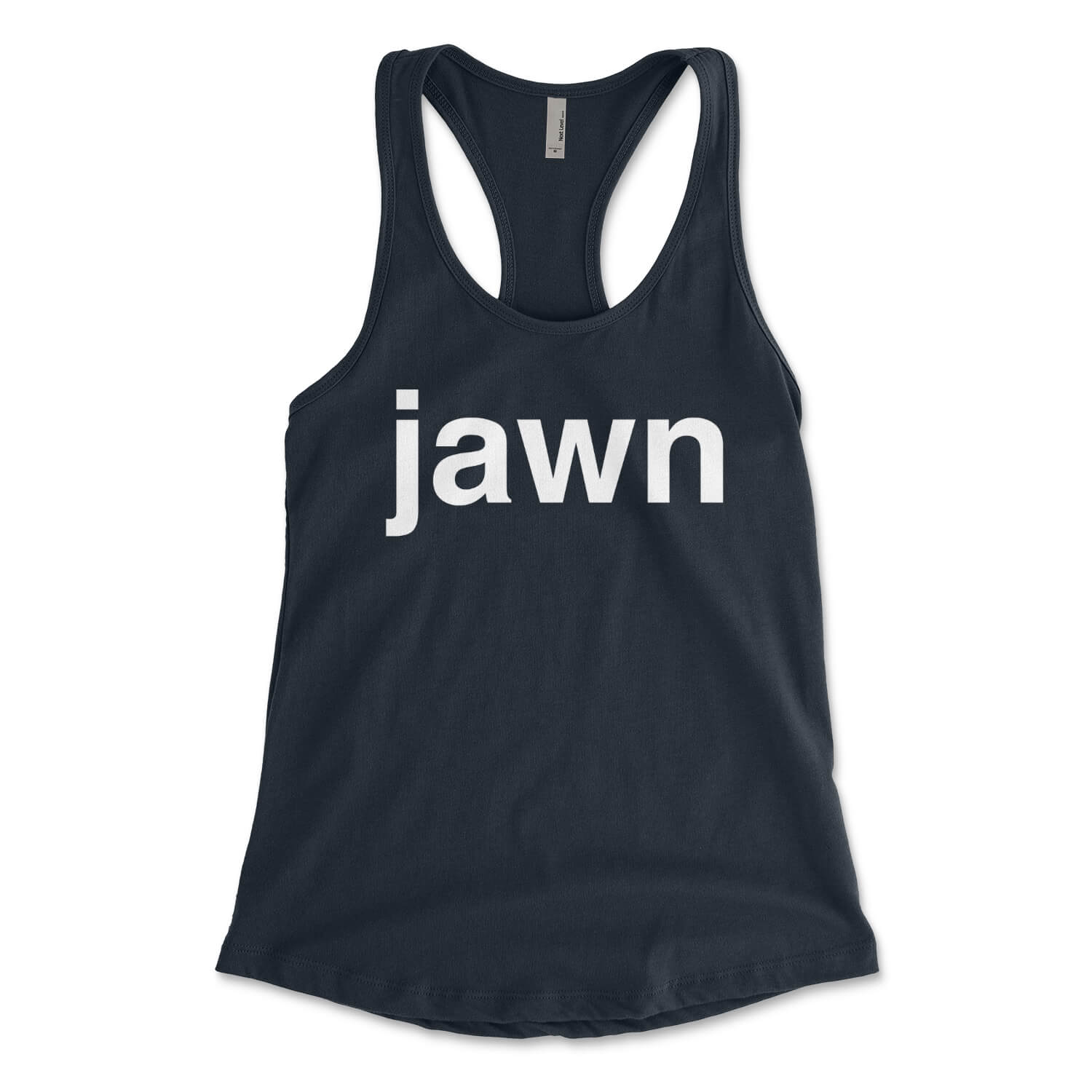 Philadelphia jawn midnight navy blue womens racerback tank top from Phillygoat