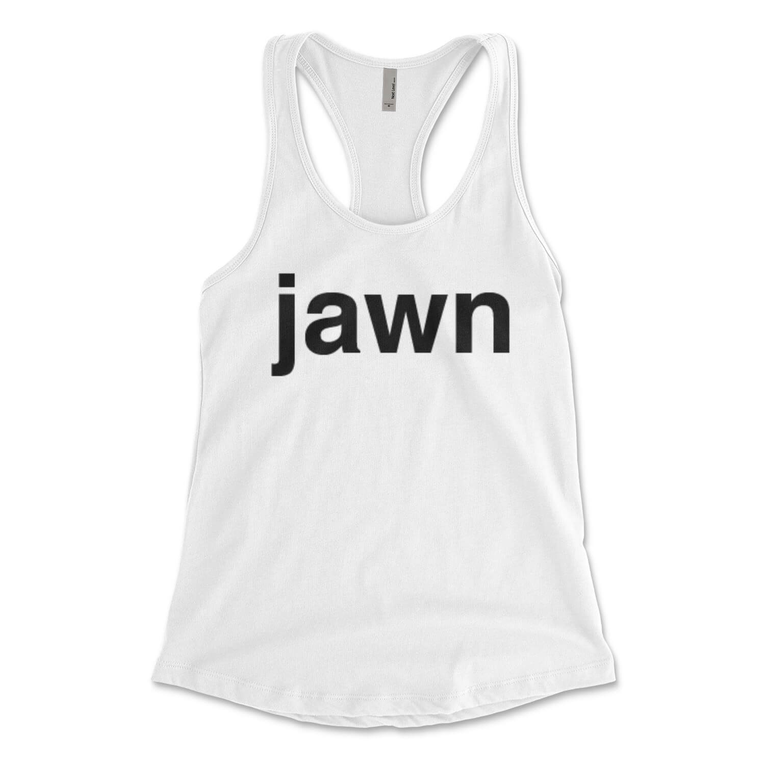 Philadelphia jawn white womens racerback tank top from Phillygoat