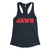 Philadelphia jawn Jaws design on a midnight navy blue womens racerback tank top from Phillygoat
