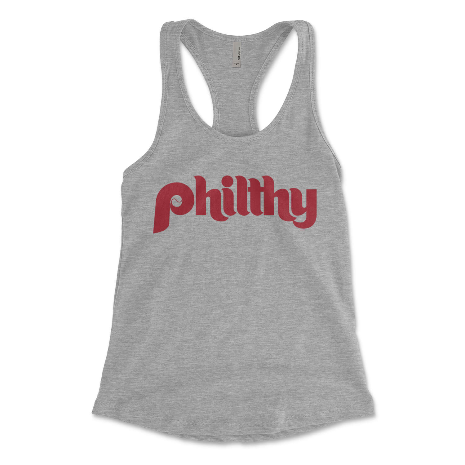 Philadelphia Phillies Philthy heather grey womens racerback tank top from Phillygoat 