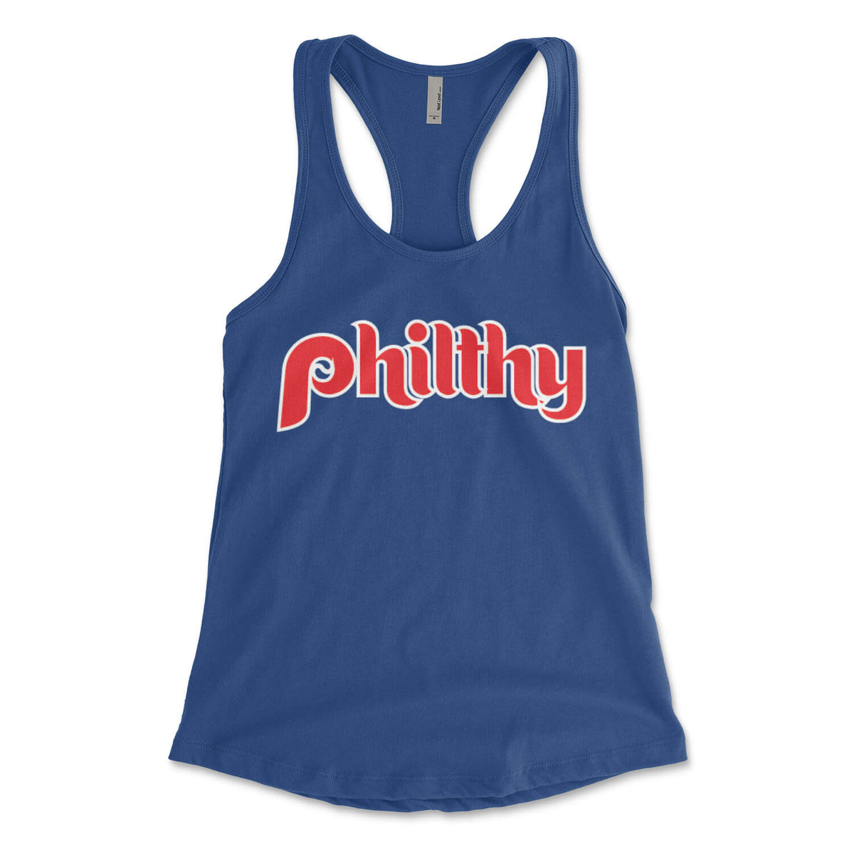 Philadelphia Phillies Philthy royal blue womens racerback tank top from Phillygoat 