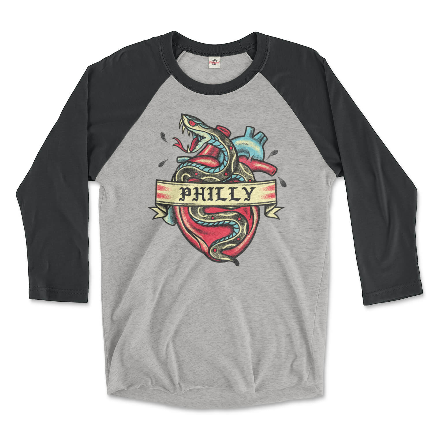 Printify Philadelphia Eagles (The Band) Raglan Tee | phillygoat XL / Vintage Black / Premium Heather