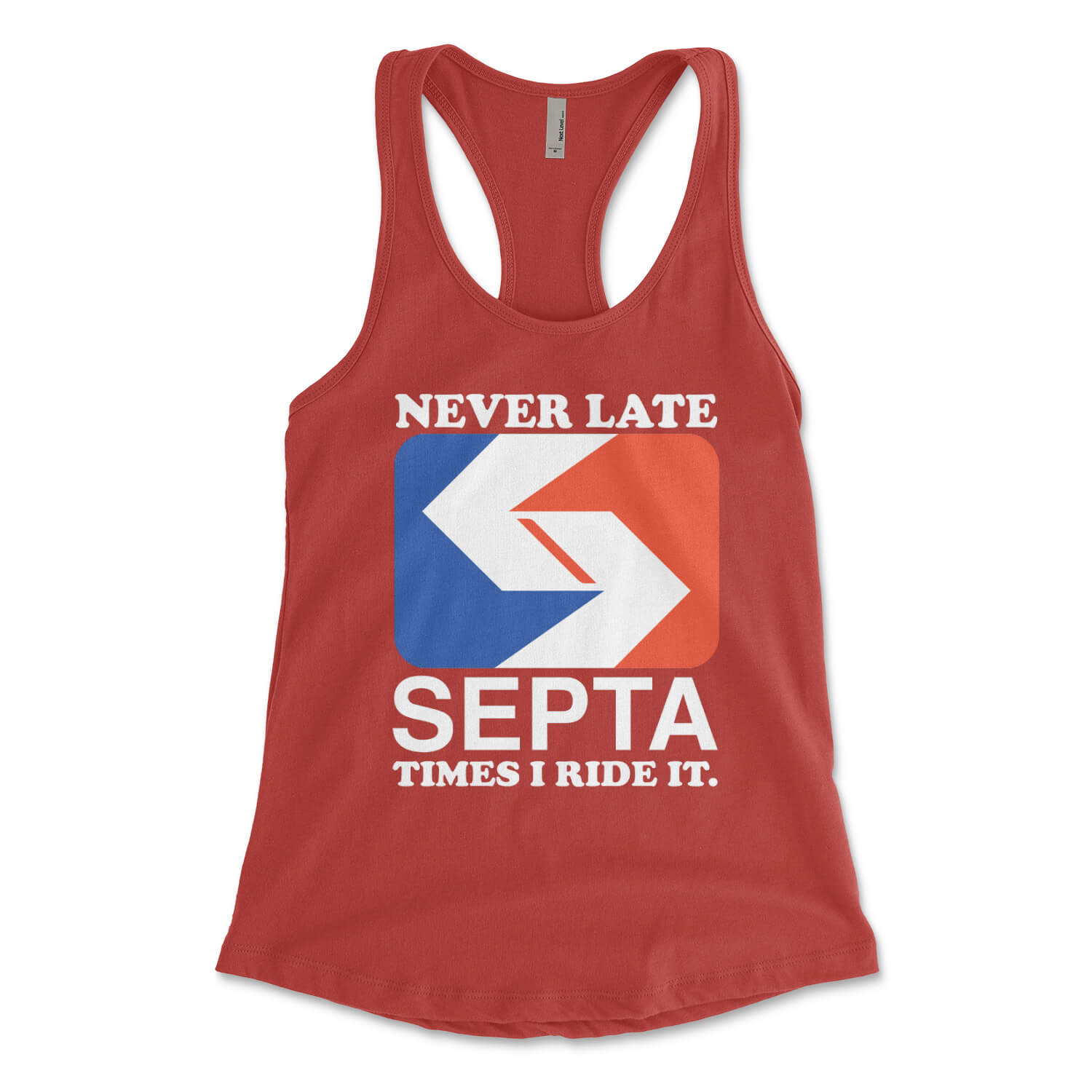 Funny Septa Philadelphia womens red racerback tank top from Phillygoat