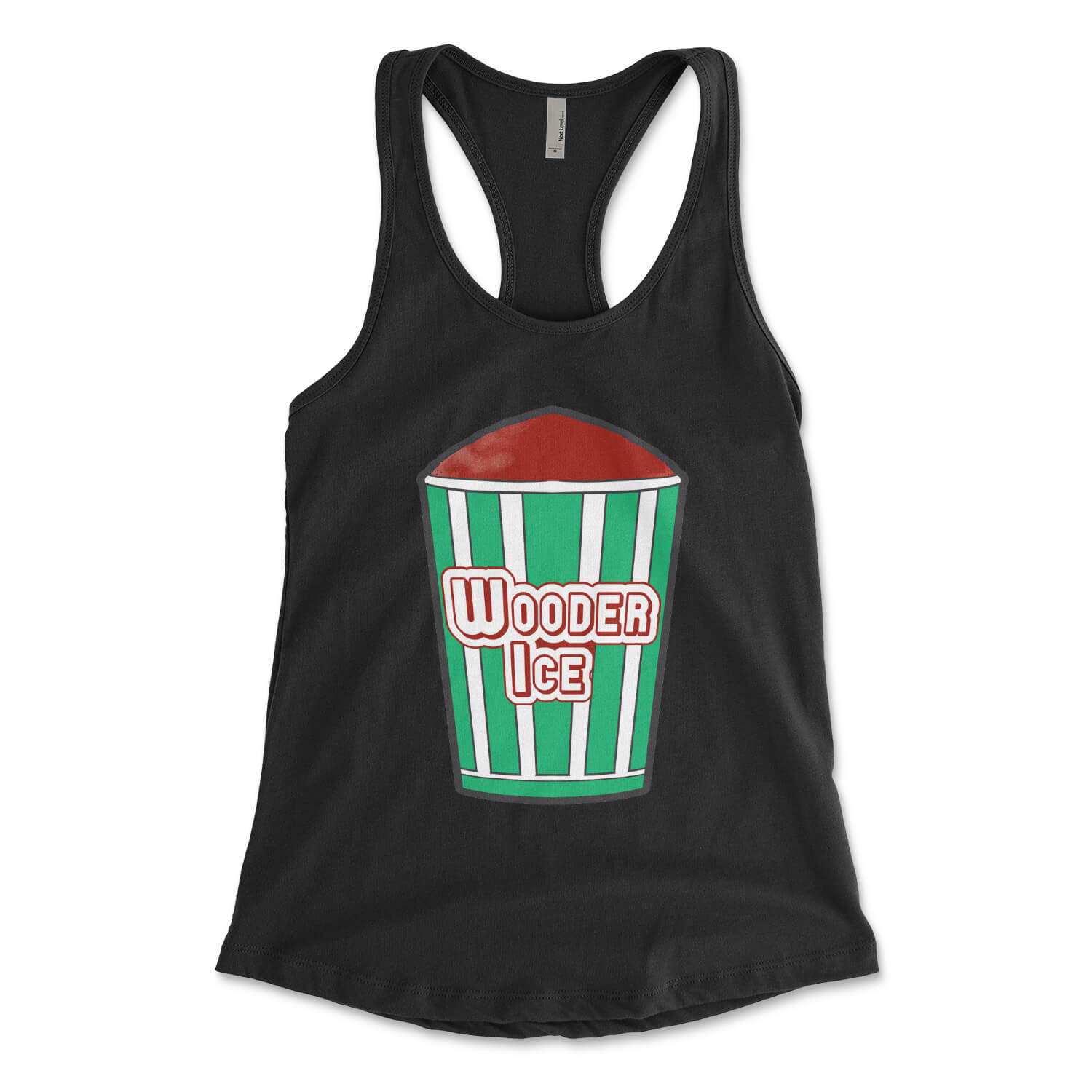 Philadelphia Philly water ice wooder ice black womens racerback tank top from Phillygoat