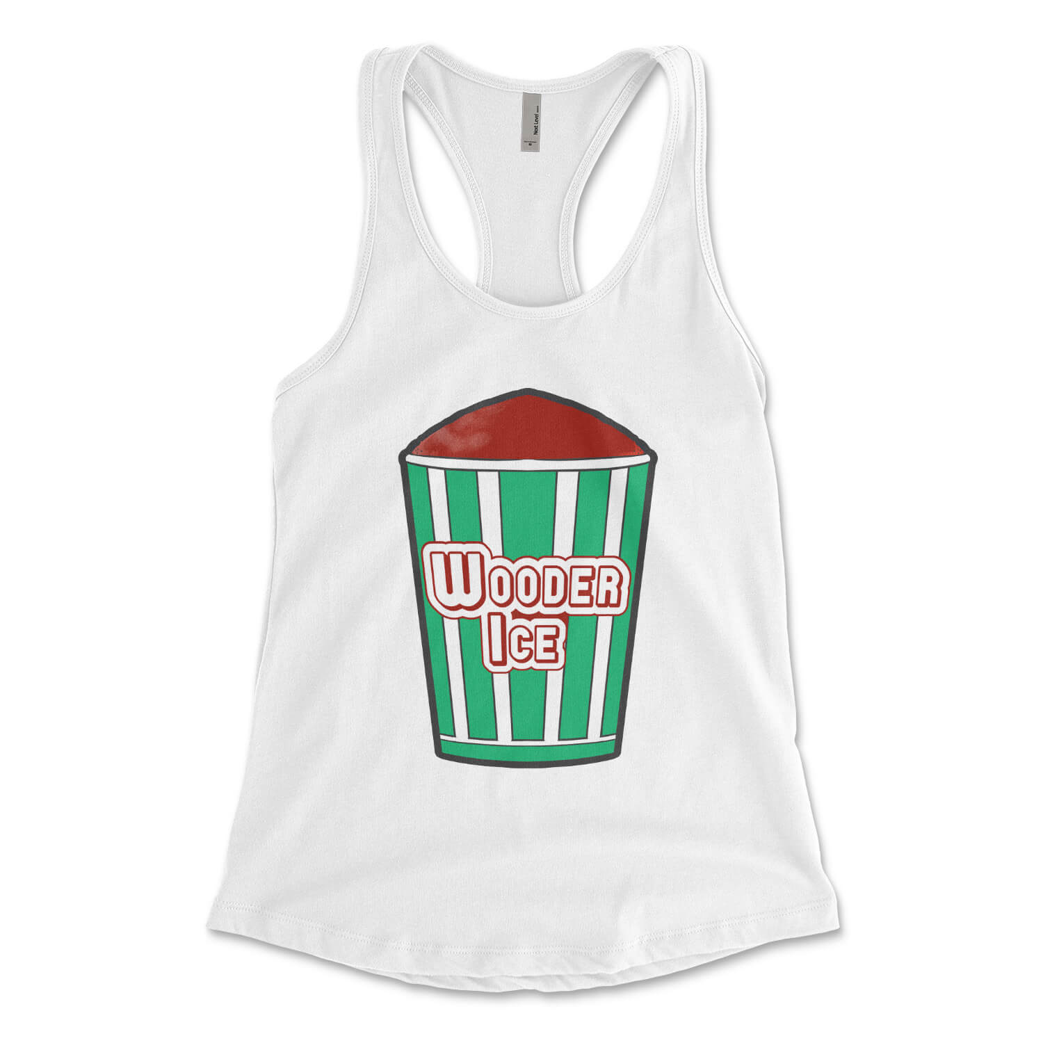 Philadelphia Philly water ice wooder ice white womens racerback tank top from Phillygoat